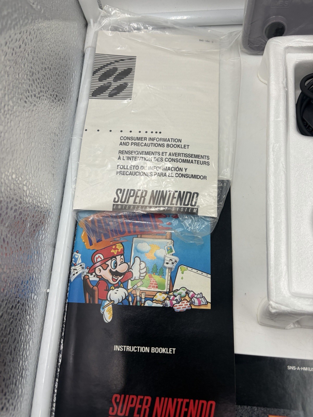 Vintage Original Authentic 1992 Super Nintendo SNES Mario Paint Box Foam Inserts
