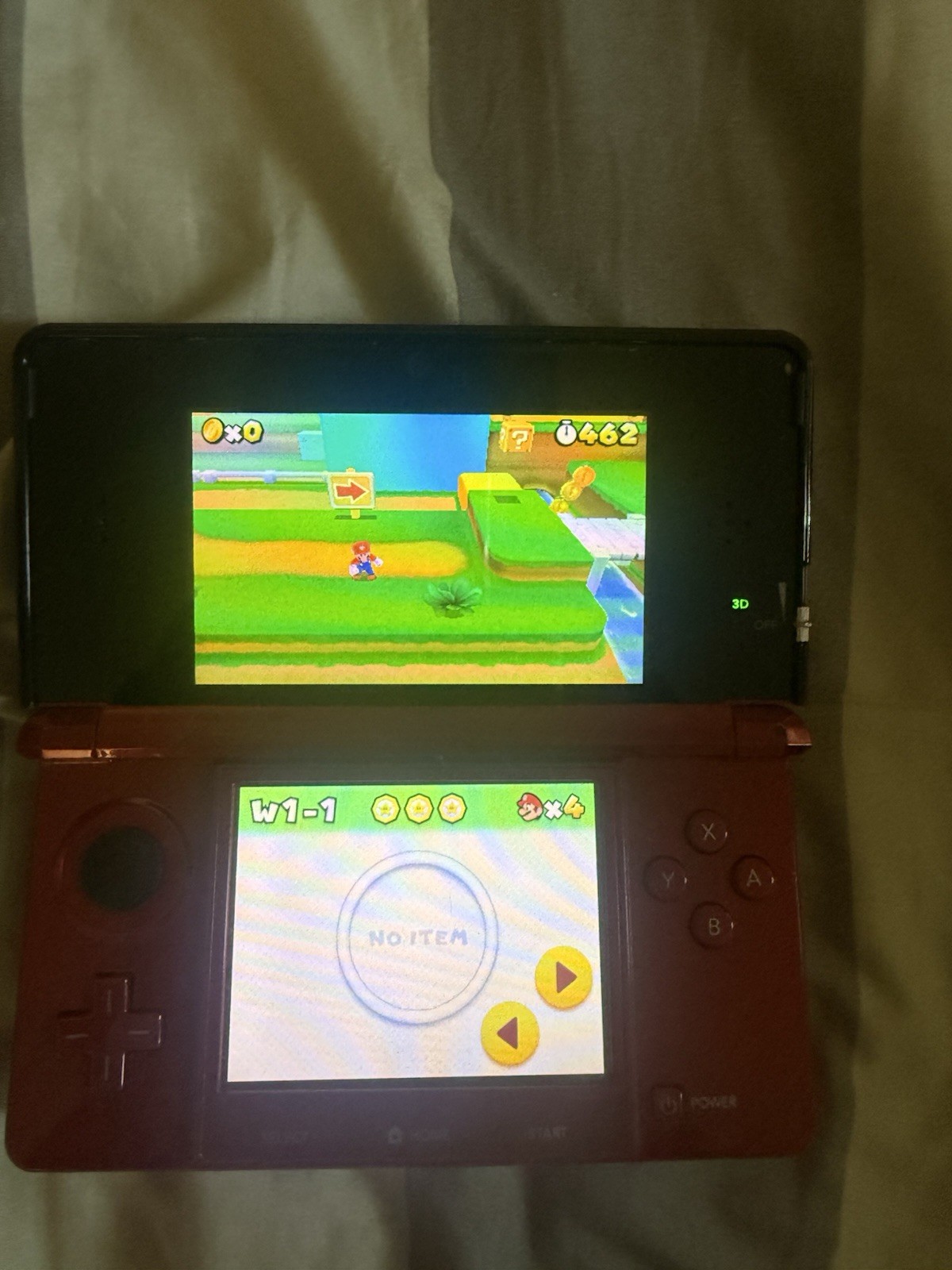 Nintendo 3DS Flame Red Console Bundle, 7 Games, SD Card, OEM charger (TESTED)