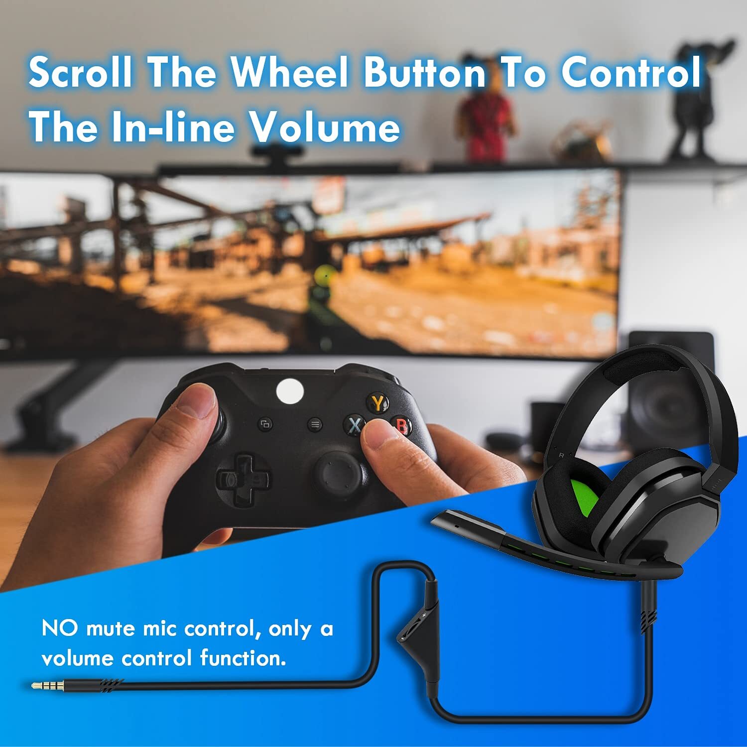 Gaming Headset Audio Cable Aux Chat 3.5MM Jack Cord For Astro A10 A40 G233 G433