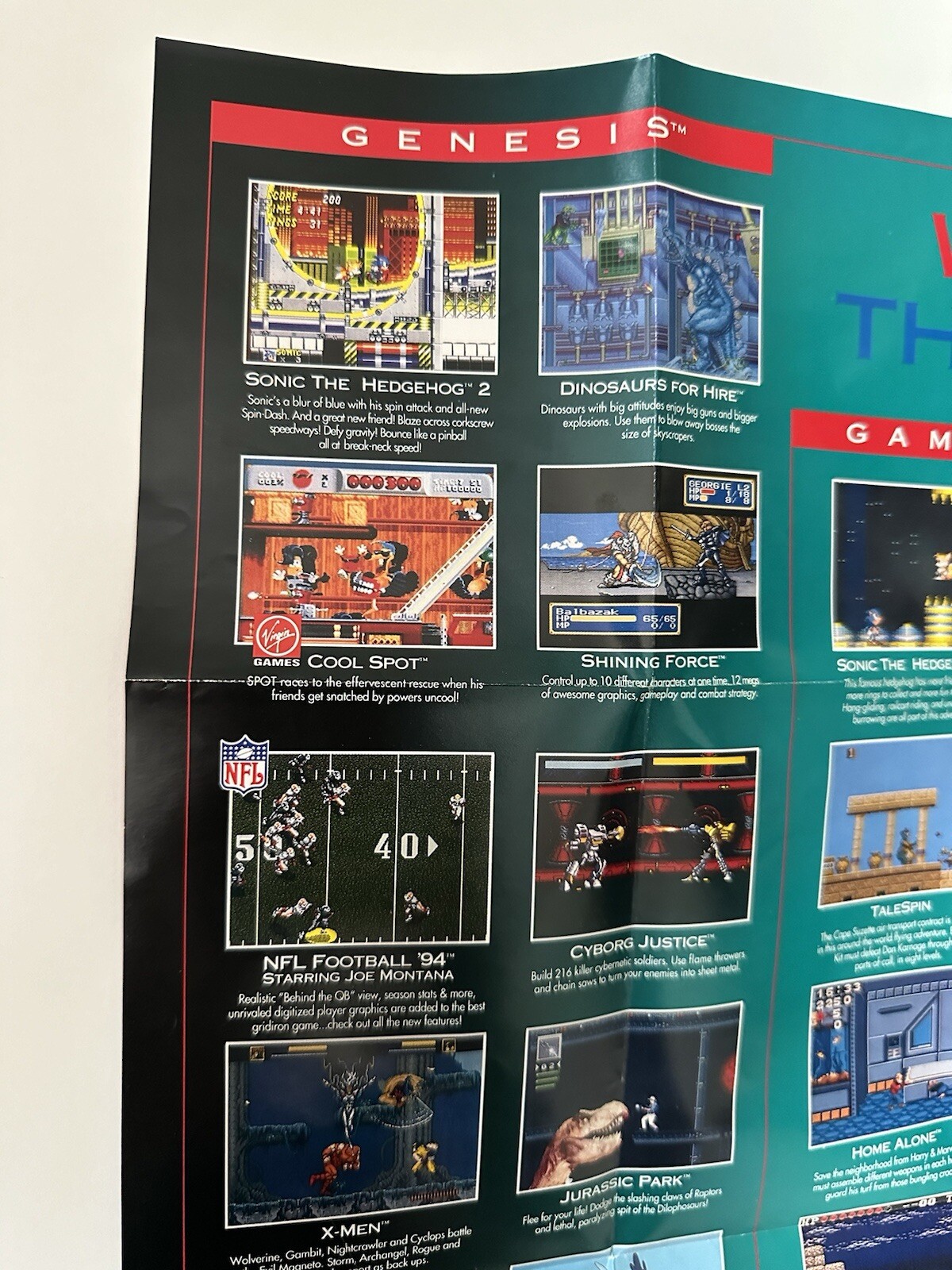 Sega Welcome To The Next Level – Jurassic Park Poster Fold Out Insert – Vintage!
