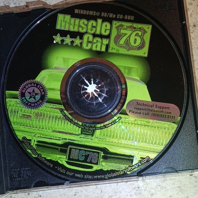 Muscle Car 76 – Global Star Software (PC) Racing, 8 Cars, 3D Tracks,manual inc