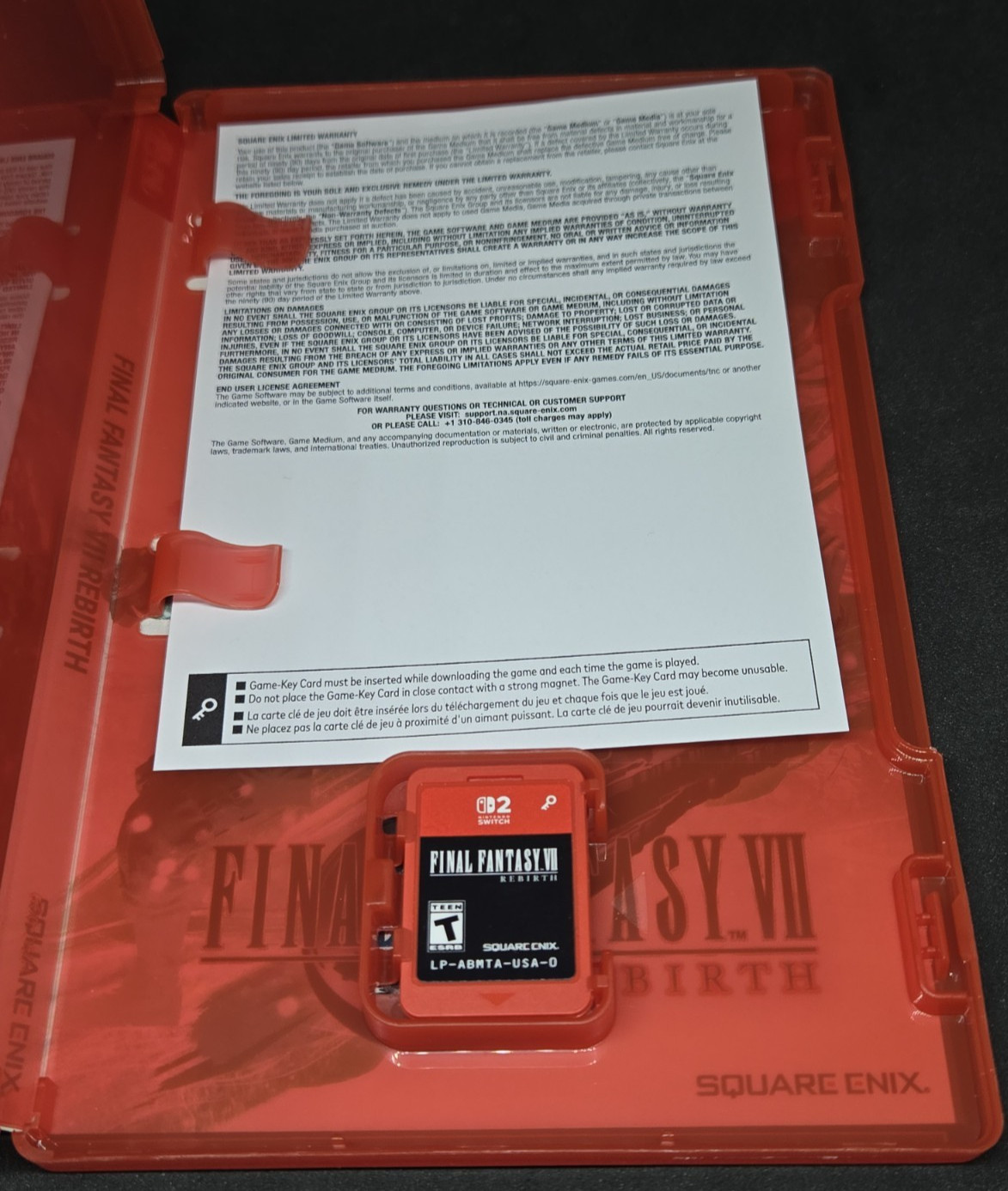 NO CARD- Final Fantasy VII 7 Rebirth Day One Edition Nintendo Switch 2 -NO CARD