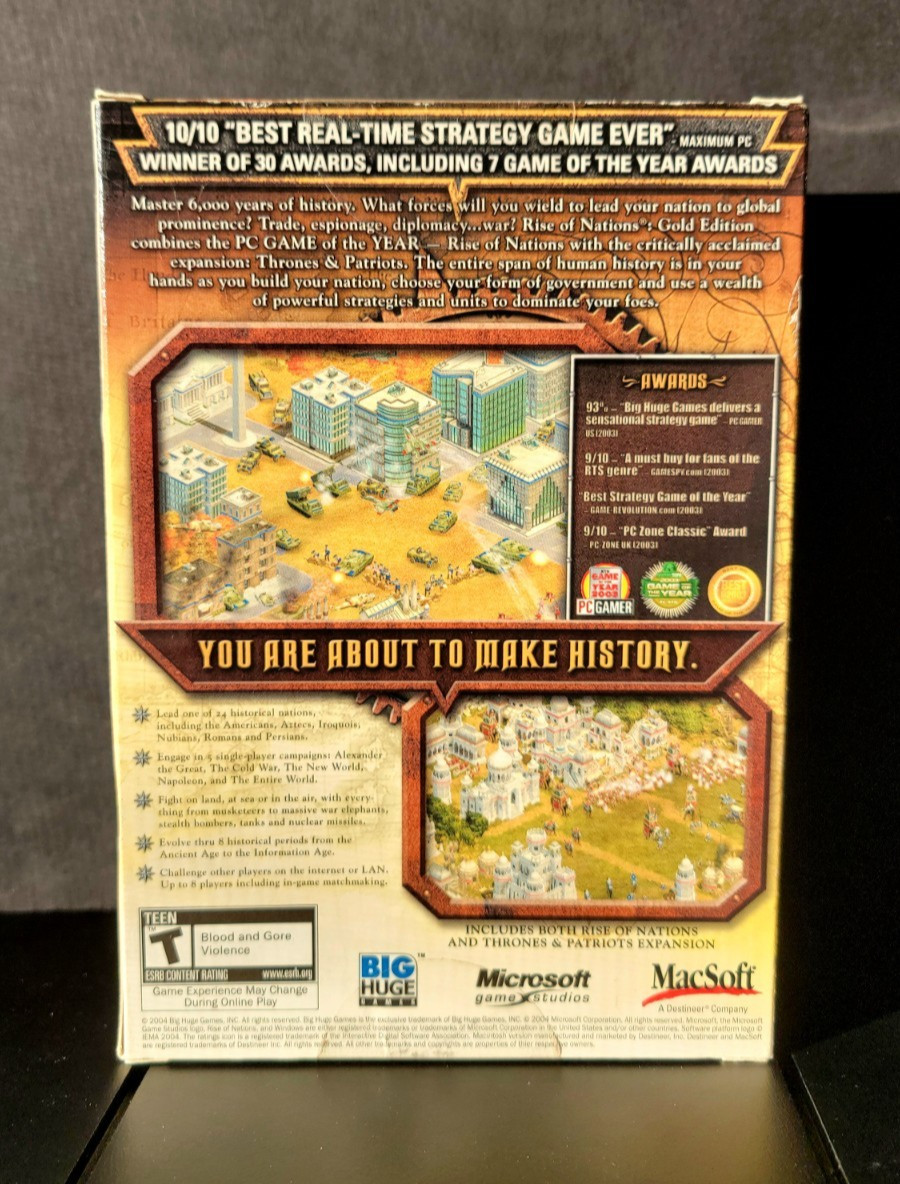Rise of Nations Gold Edition Mac 2004 NEW Sealed Apple Strategy Game
