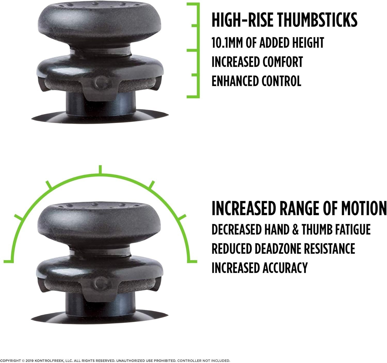 KontrolFreek FPS Thumbsticks for PS4/PS5 – ULTRA Black – Ships Fast