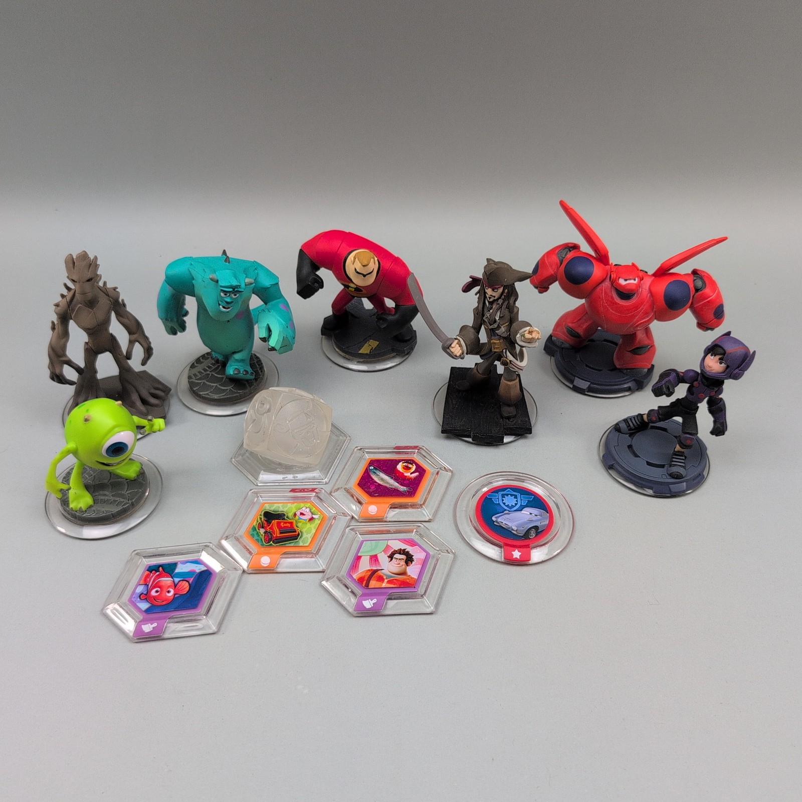 Disney Infinity Character Figure Pack Power Discs Lot Groot Baymax Jack Sparrow