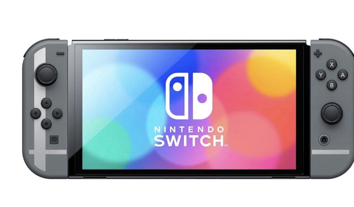 Nintendo Switch (OLED Model) Super Smash Bros. Bundle 64GB Console – Gray
