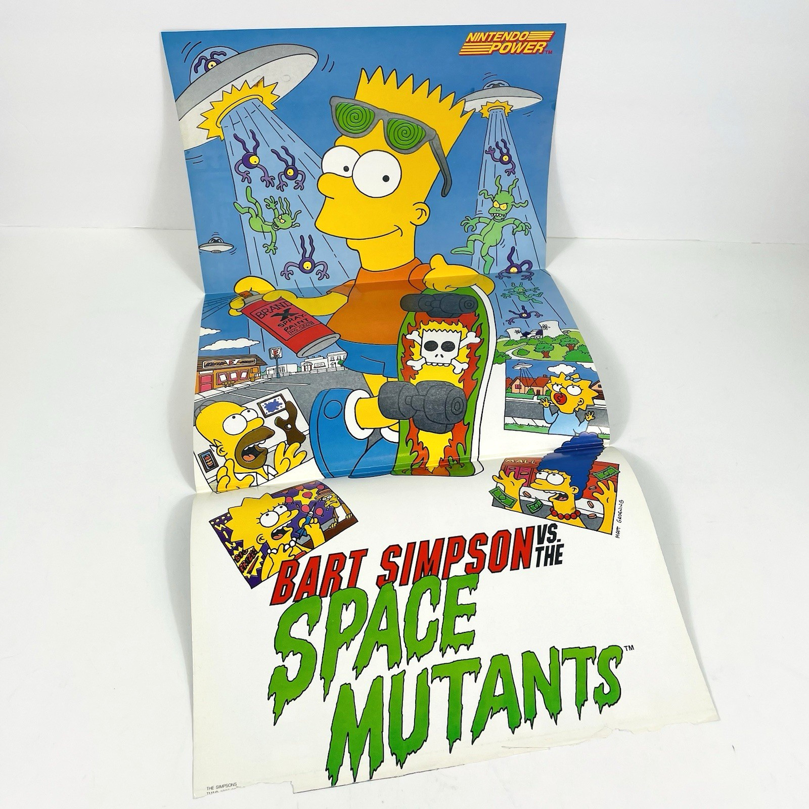 Bart Simpson vs. The Space Mutants and Deja vu Nintendo Power Poster 1990