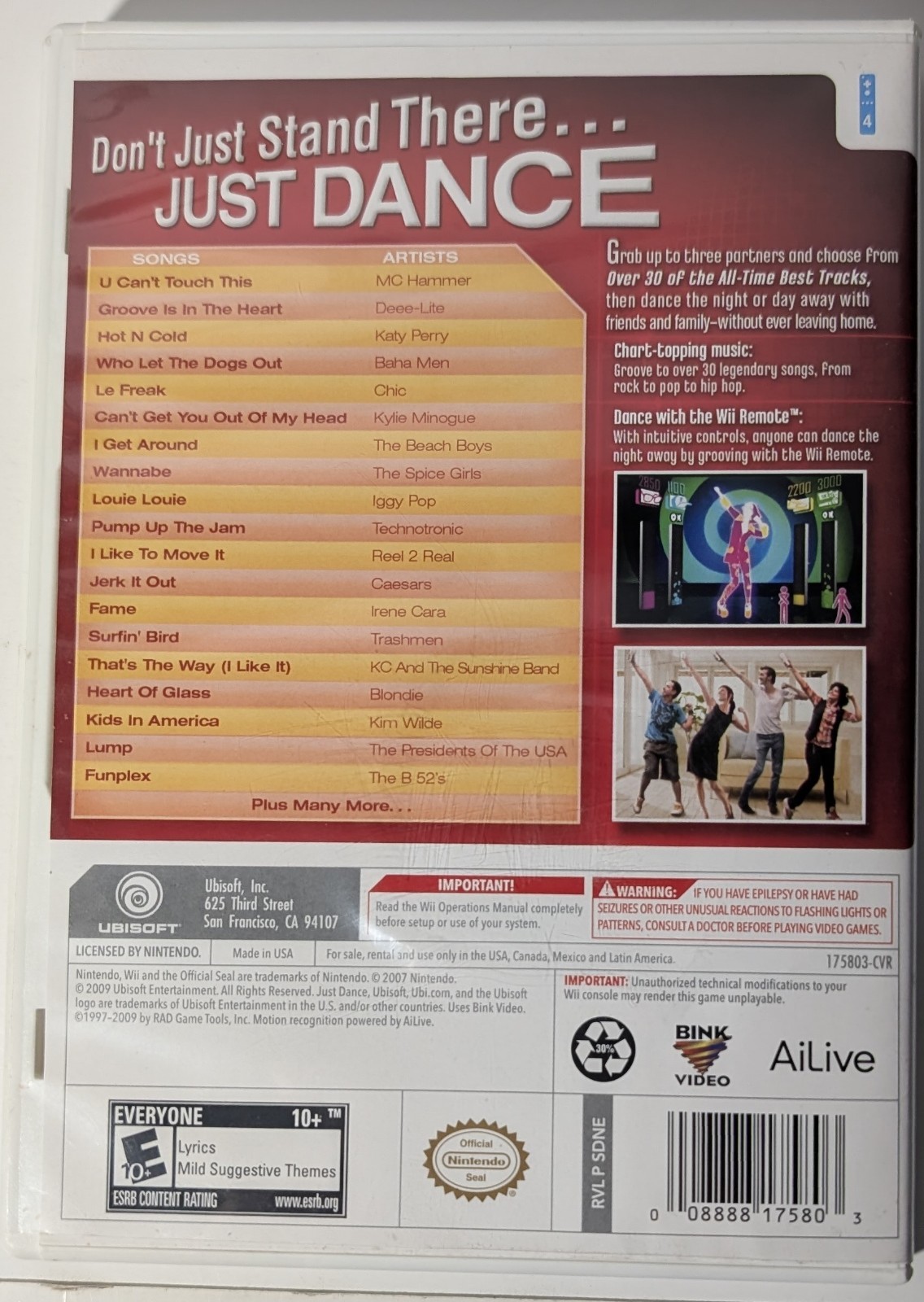 Just Dance Nintendo Wii Cib Tested and Working