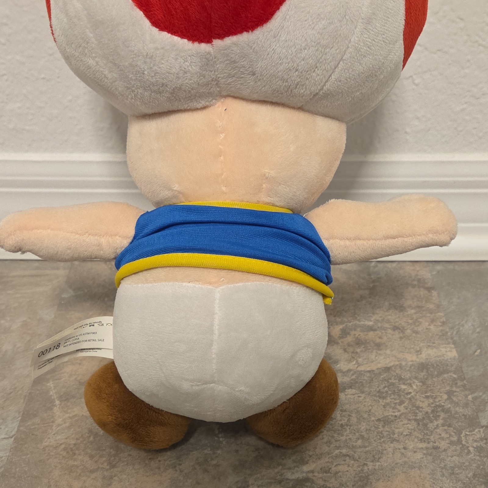 Nintendo Super Mario Large 40cm Toad Plush Doll Surface Washable Series 2018