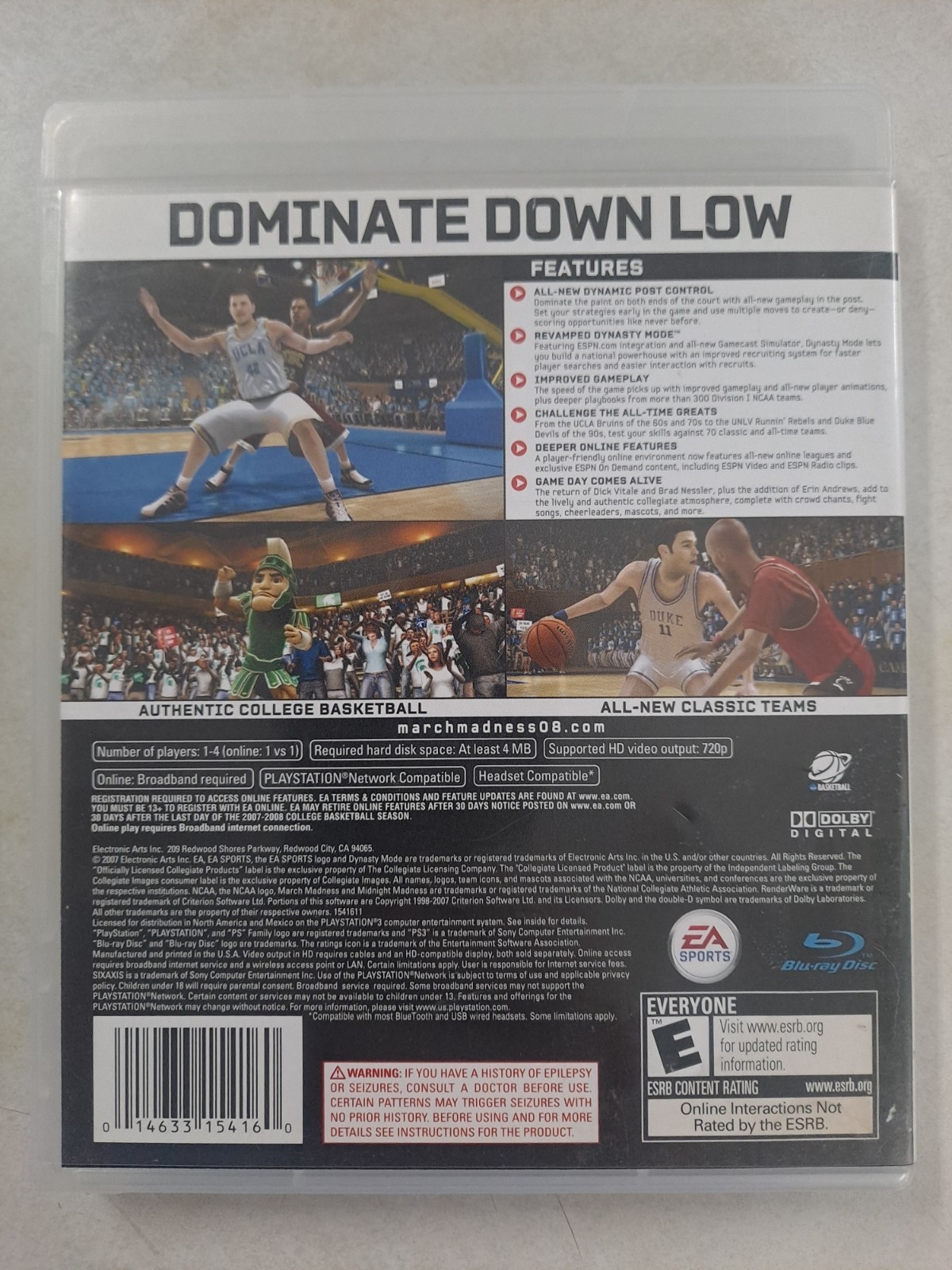 NCAA March Madness 08 College Basketball (PS3) CIB Complete – Stained Artwork