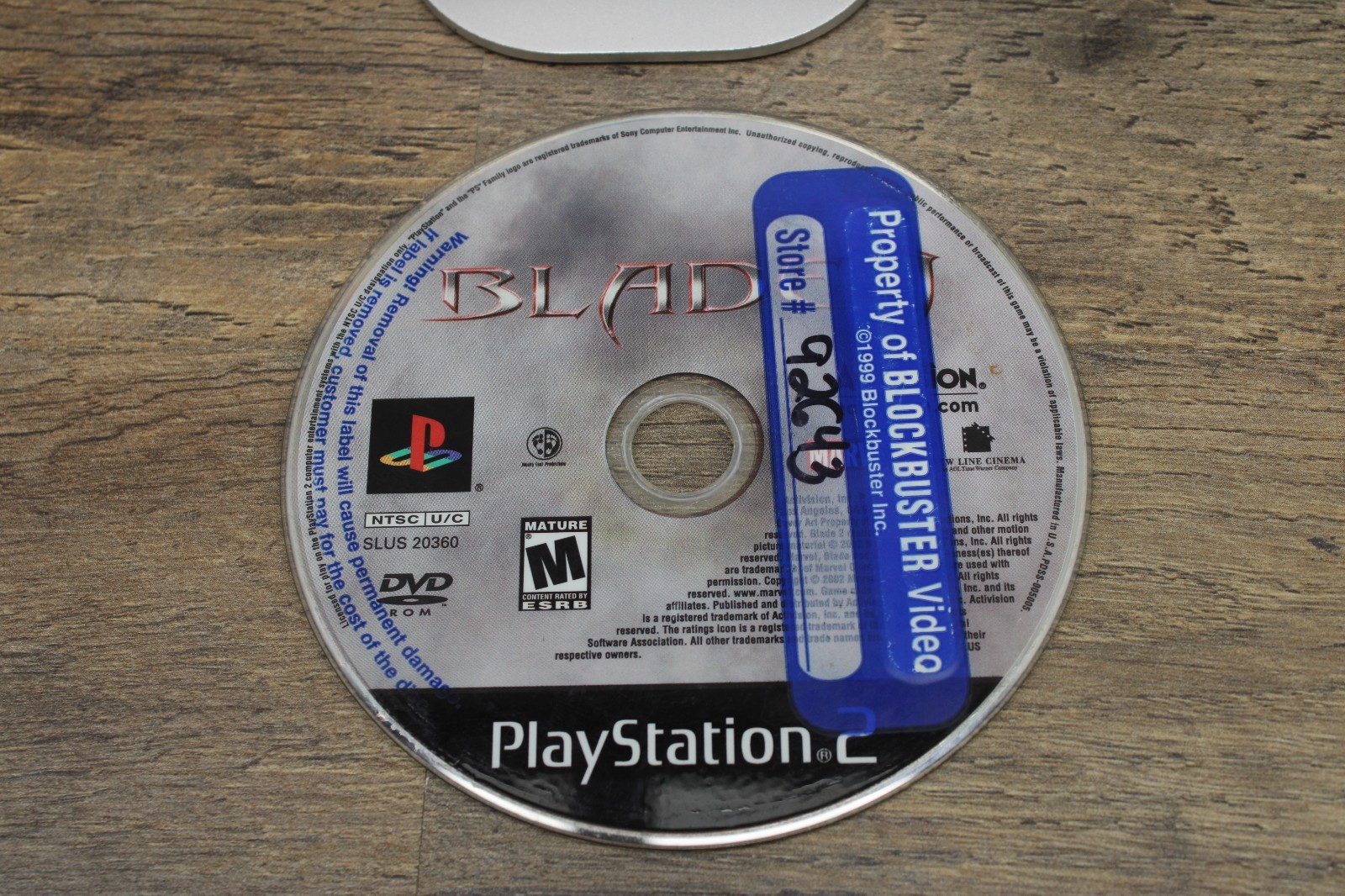 Blade 2 PlayStation 2 PS2 Video Game Missing Manual