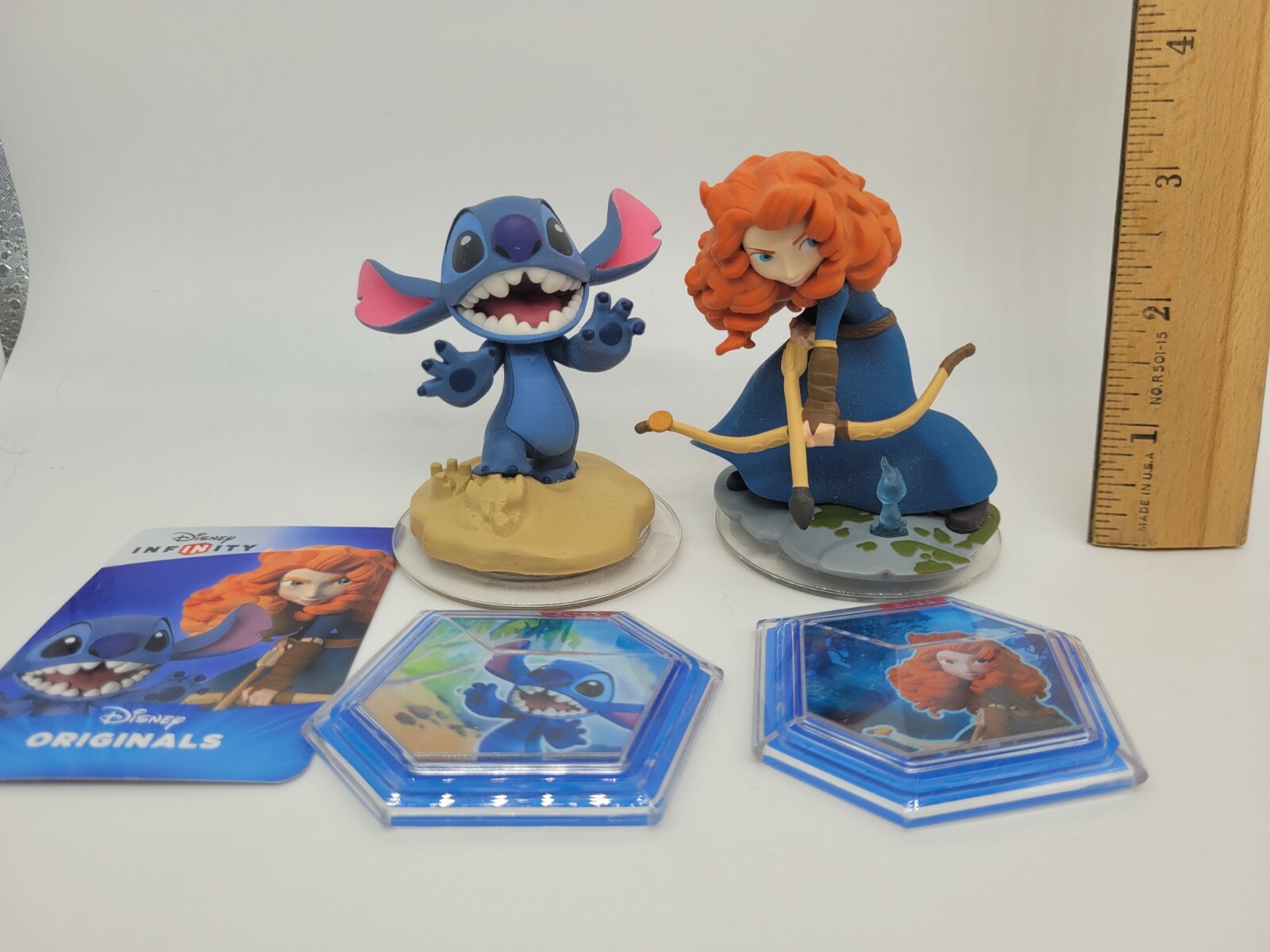 DISNEY INFINITY 2.0 Originals Brave Merida + Stitch Figure power disks card lot