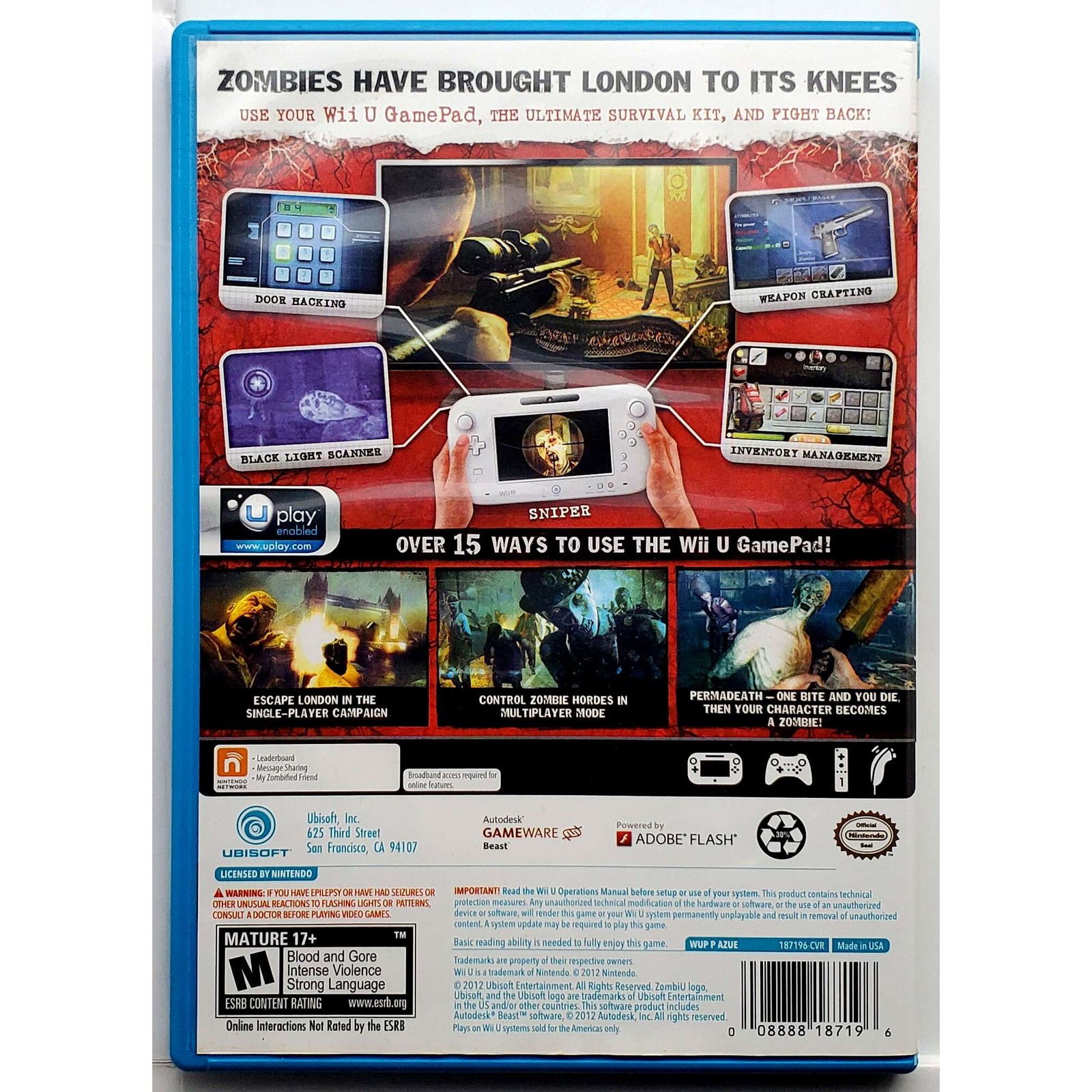 ZombiU – Nintendo Wii U Pristine Tested 1Y Guarantee