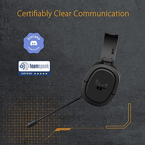 ASUS TUF Gaming H1 Wireless Headset Mic, 7.1 Surround Sound, 40mm Drivers,