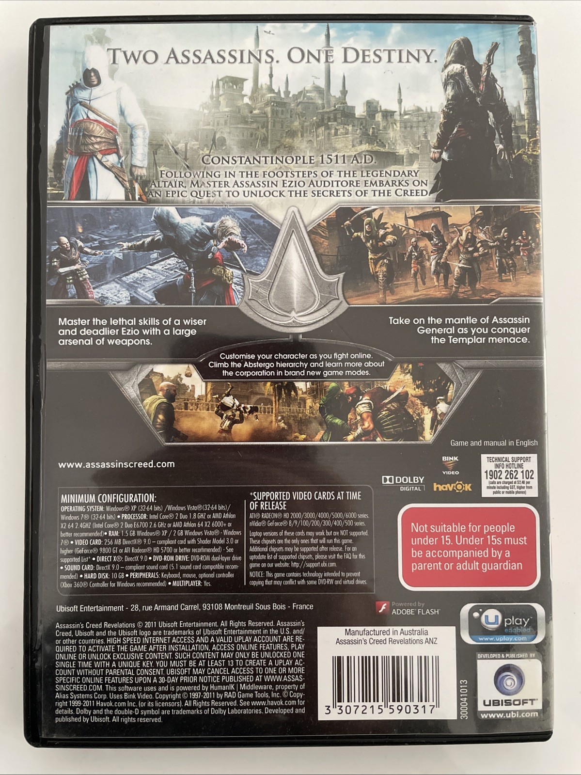UBISOFT ASSASSINS CREED REVELATIONS PC DVD-ROM MA15+ 2011