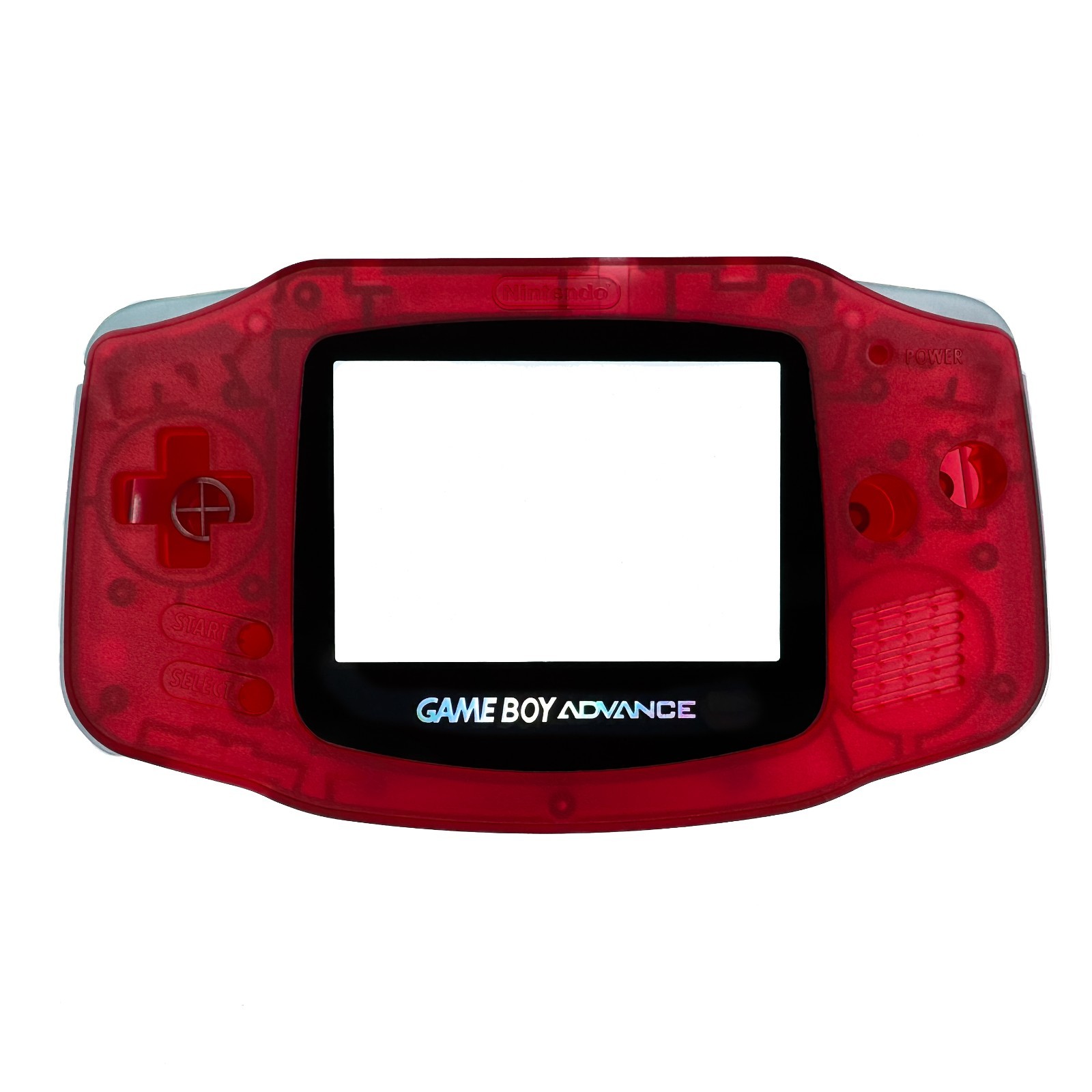Game Boy Advance GBA V5 IPS LCD Backlight Housing Shell Mod Kit CLEAR RED