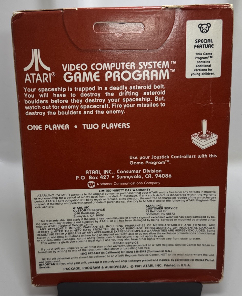 RARE New Factory Sealed ASTEROIDS (Atari 2600, 1981) Video Game Cartridge CX2649