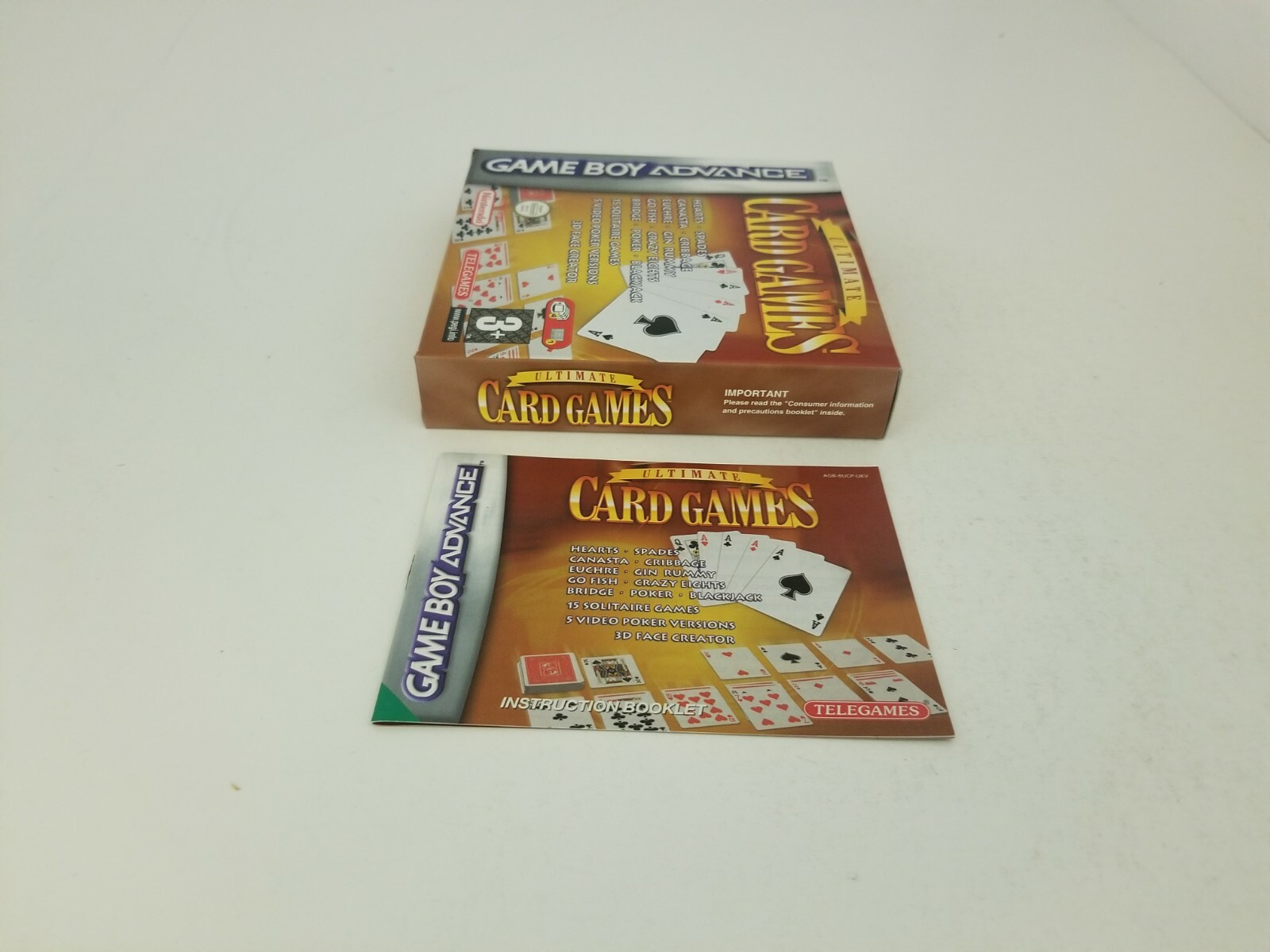Original Box & Manual for Ultimate Card Games for Game Boy Advance ( NO GAME)F42