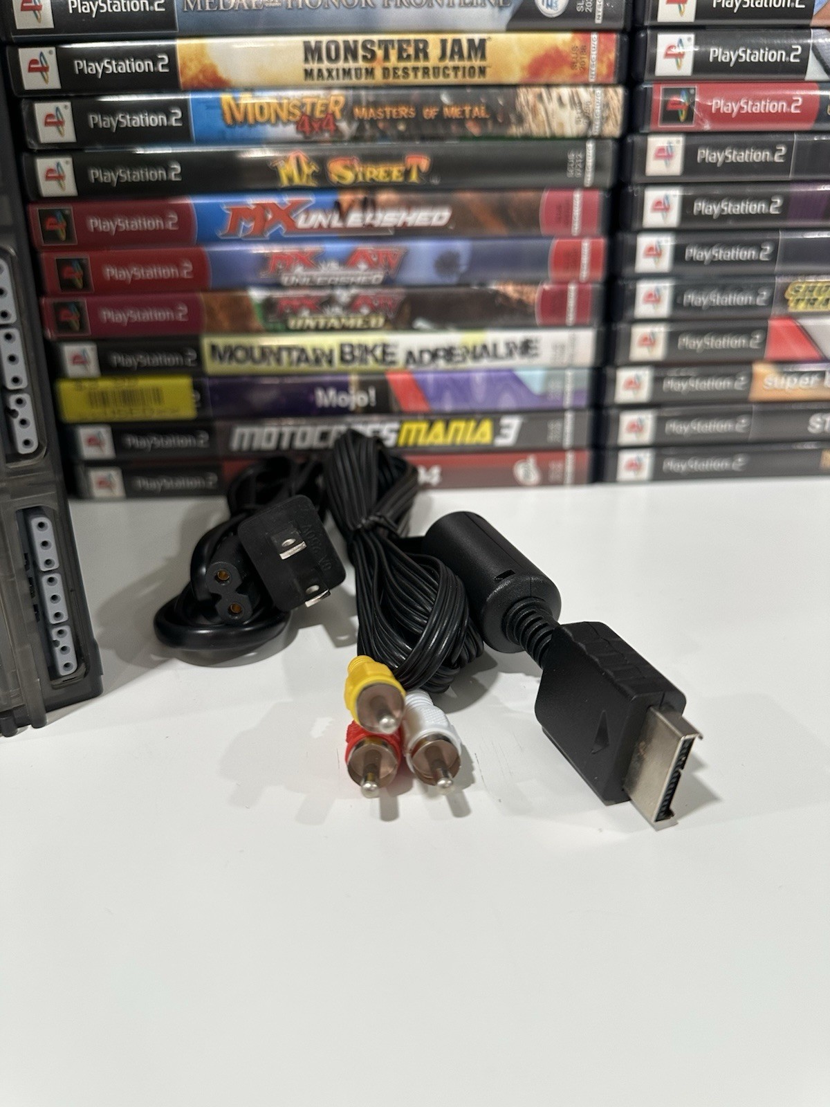 Sony PlayStation 2 PS2 Slim ZEN BLACK Console Bundle –Controller / Cables