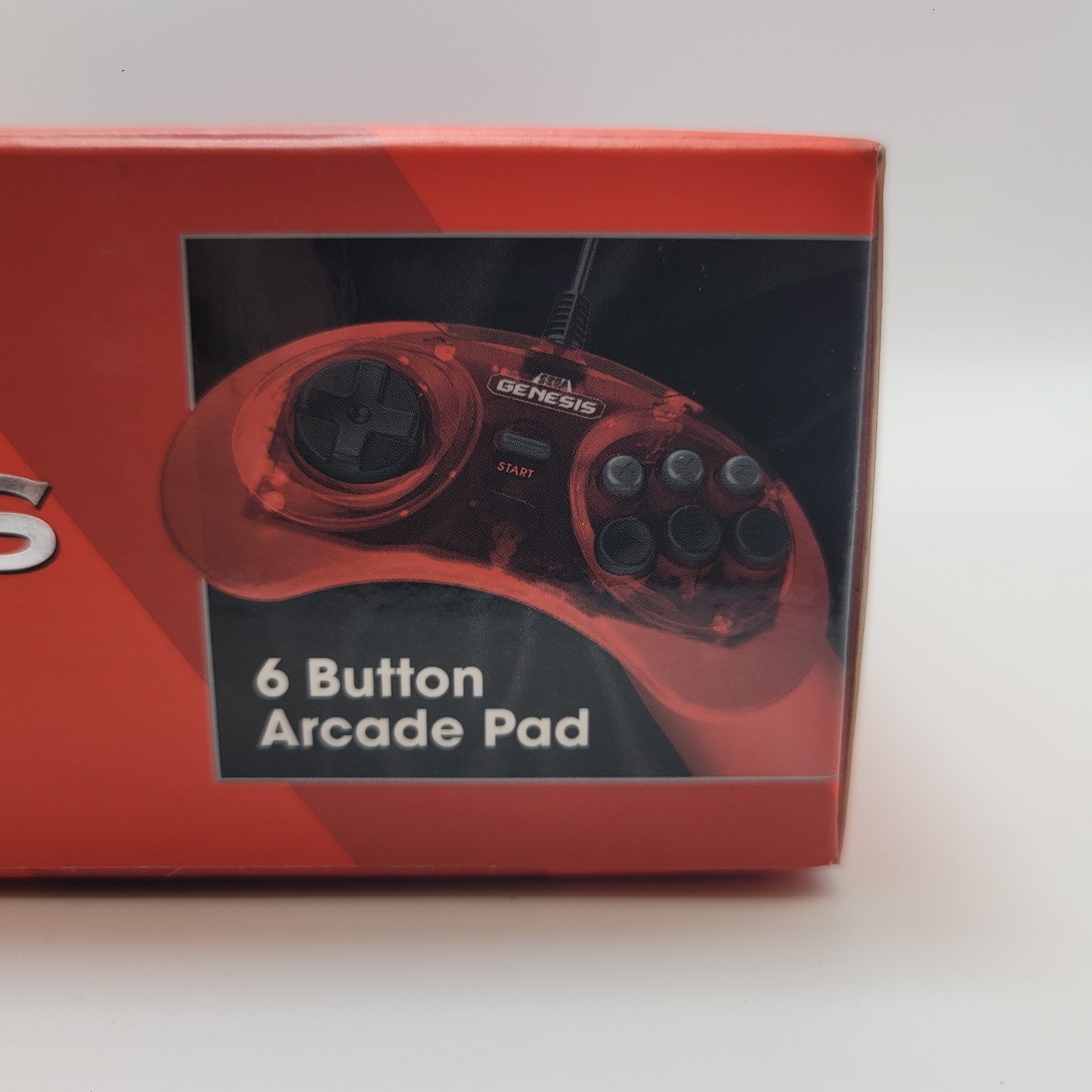 Retro-Bit Official Sega Genesis 6-Button Controller Pad for Sega Genesis – Red