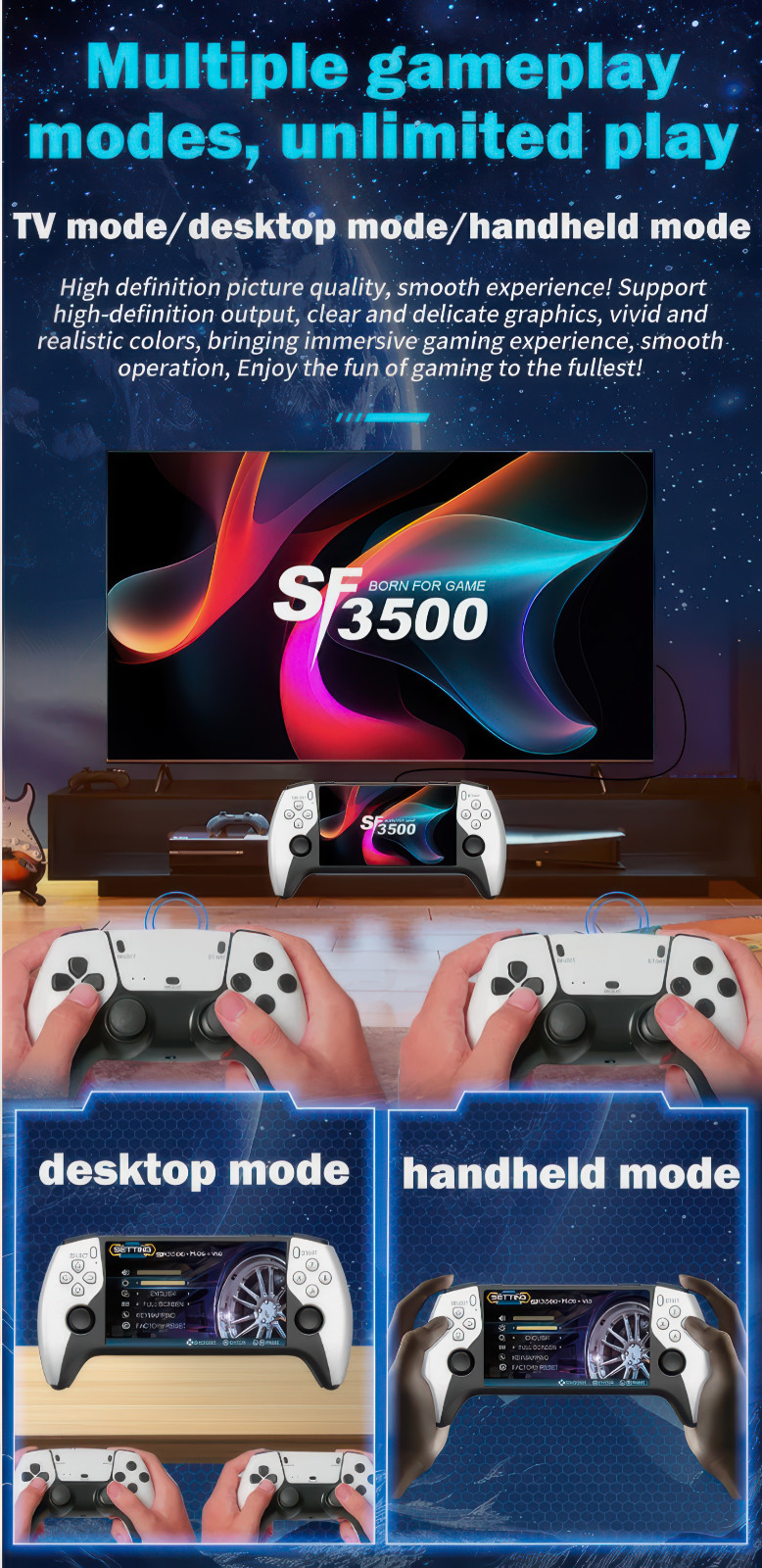 SF3500 Handheld Game Console 5″ Inch IPS Screen 22959 Video Games 🔥🐲🔥
