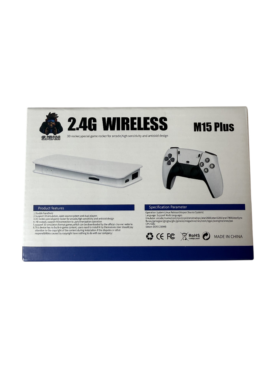 4K 64G HDMI TV Video Game Stick M15 Gaming Console Gamepad 2 Pack Controller