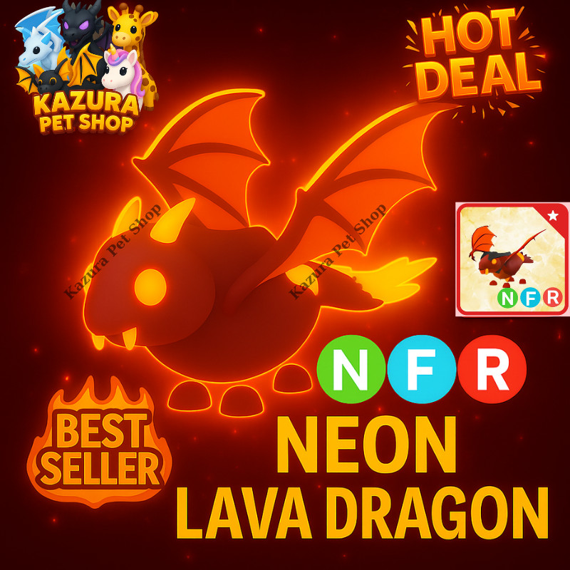 🐉 Neeon Lava Dragon (NFR)| Vaulted Adopt M3e Pet |Fast In-Game Delivery 🚚