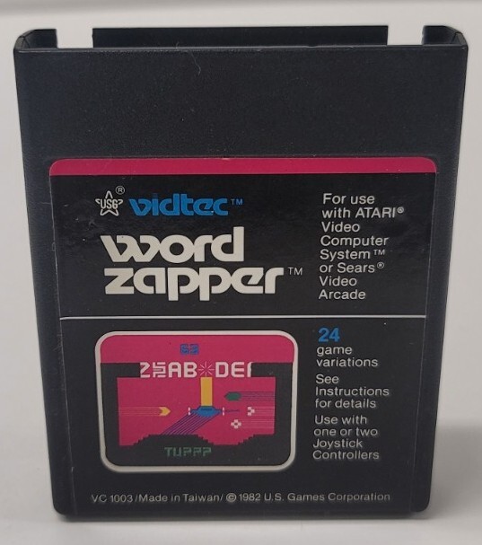Word Zapper – Atari 2600 – Tested Working 👍- 80s Vintage Educational Video Game