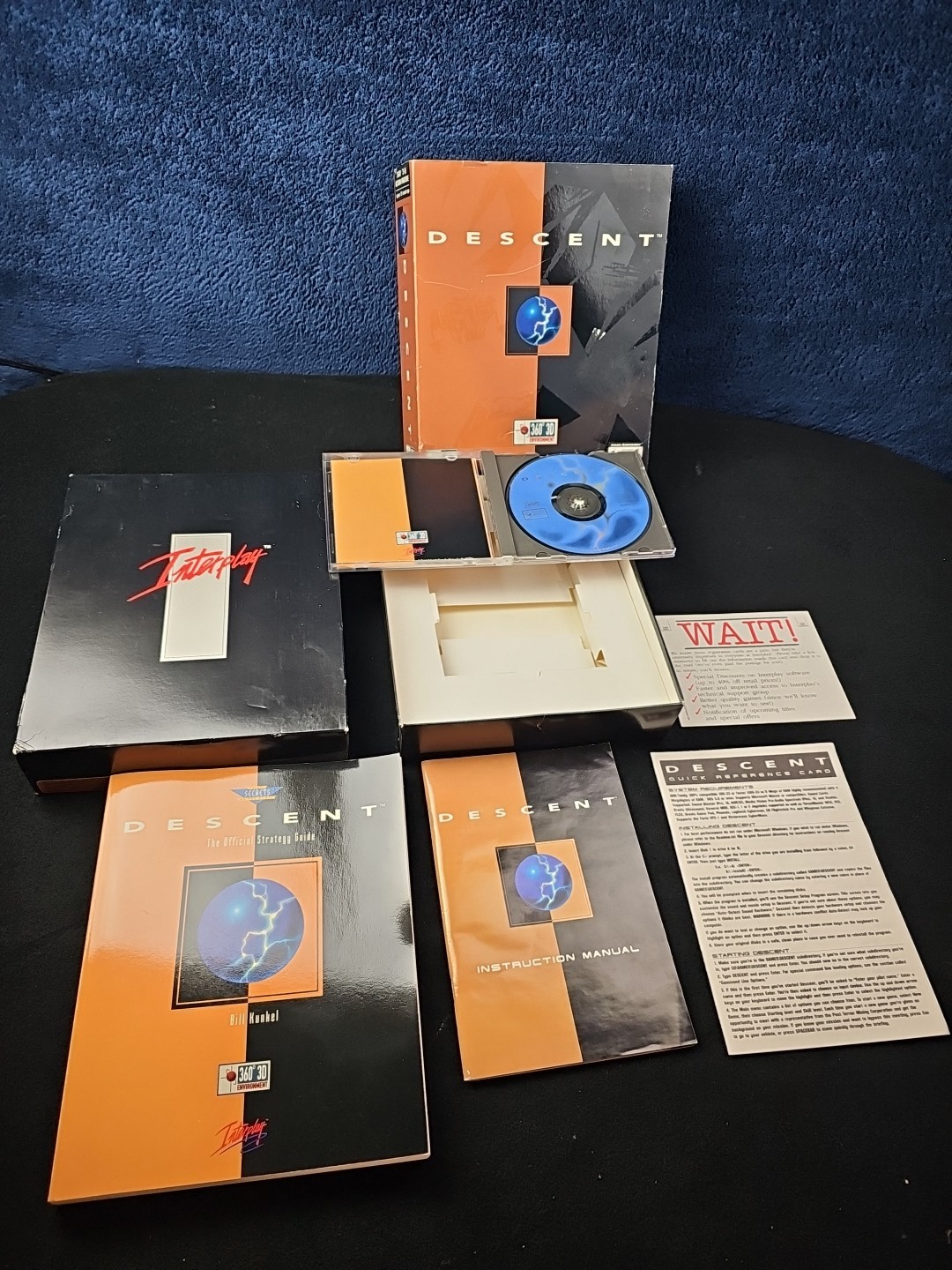 Descent Vintage Big Box PC ROM DOS 1995 Interplay Includes Manual & Inserts