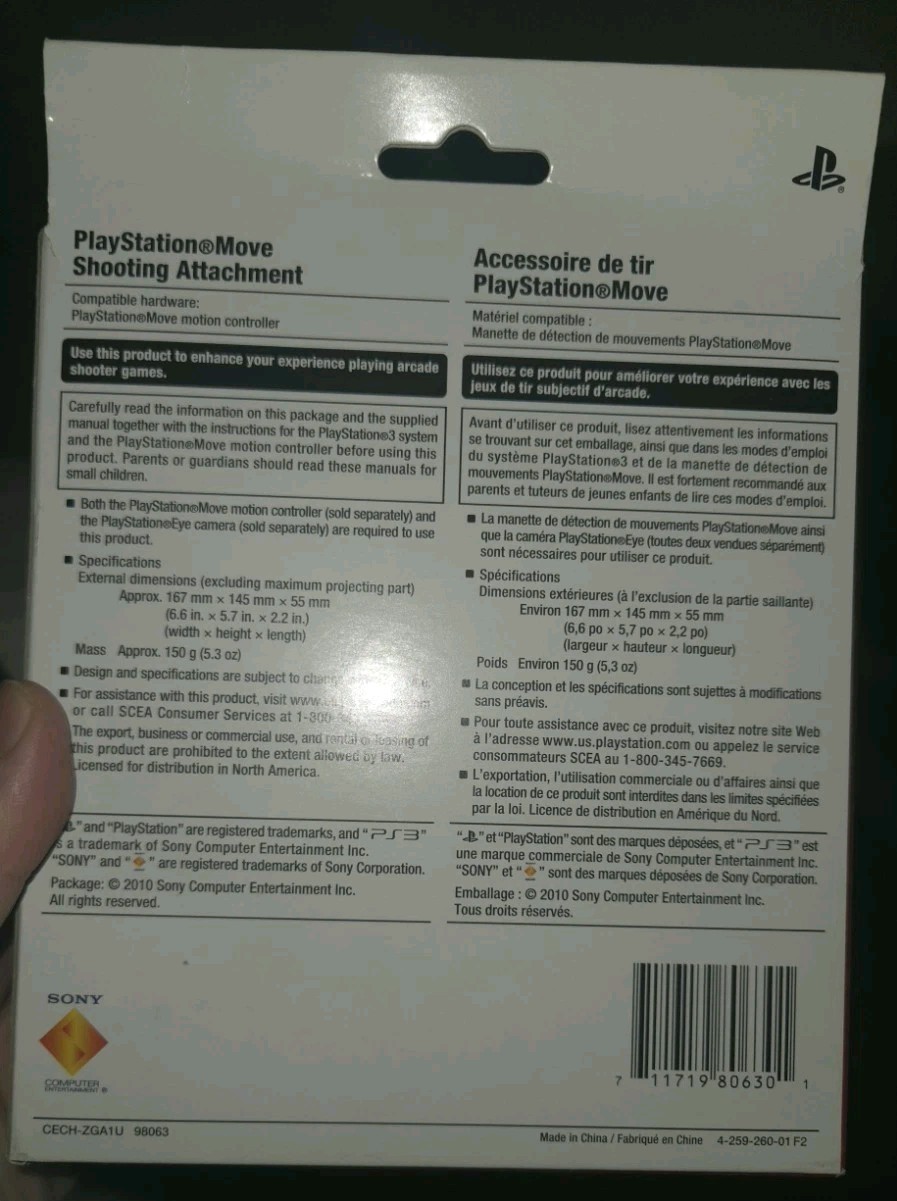 Playstation Move Motion Controller Shooting Attachment Sony PS3 New In Box