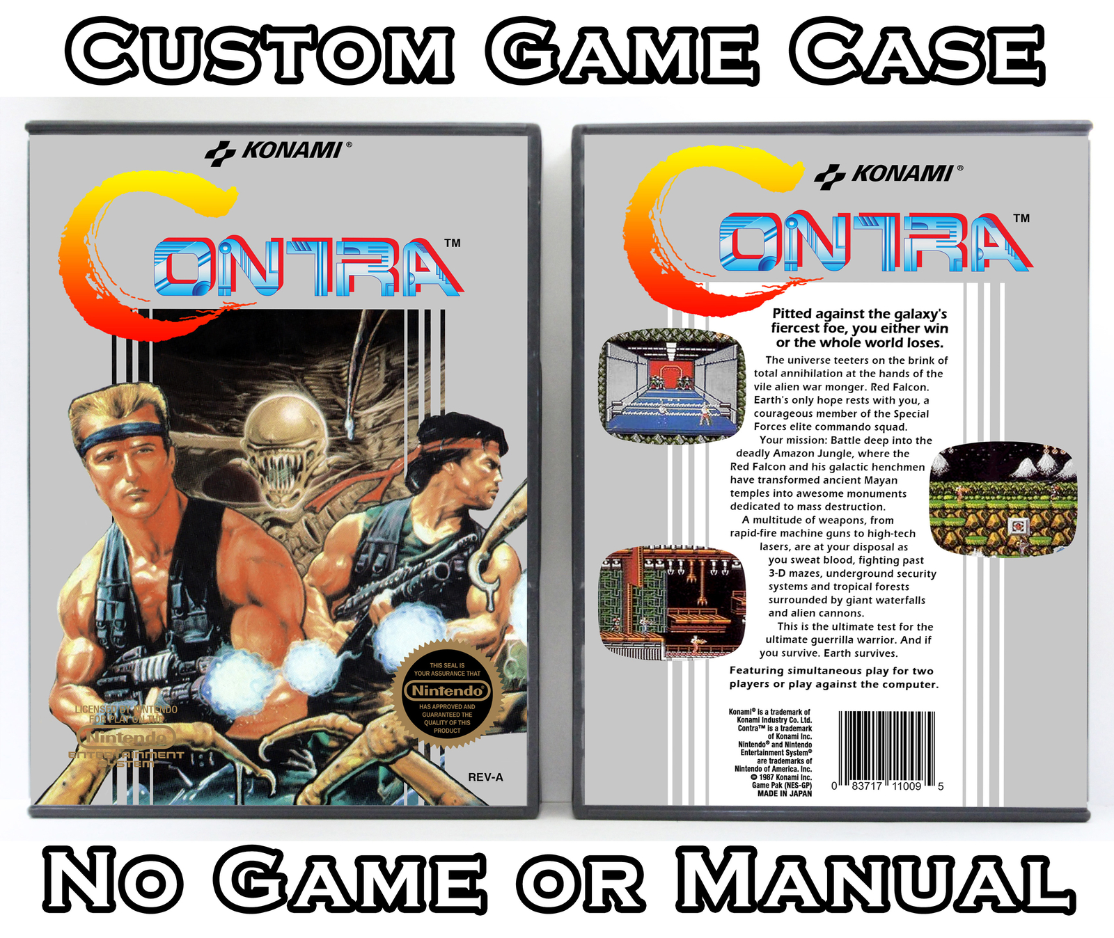 Contra – Nintendo NES Custom Case *NO GAME*