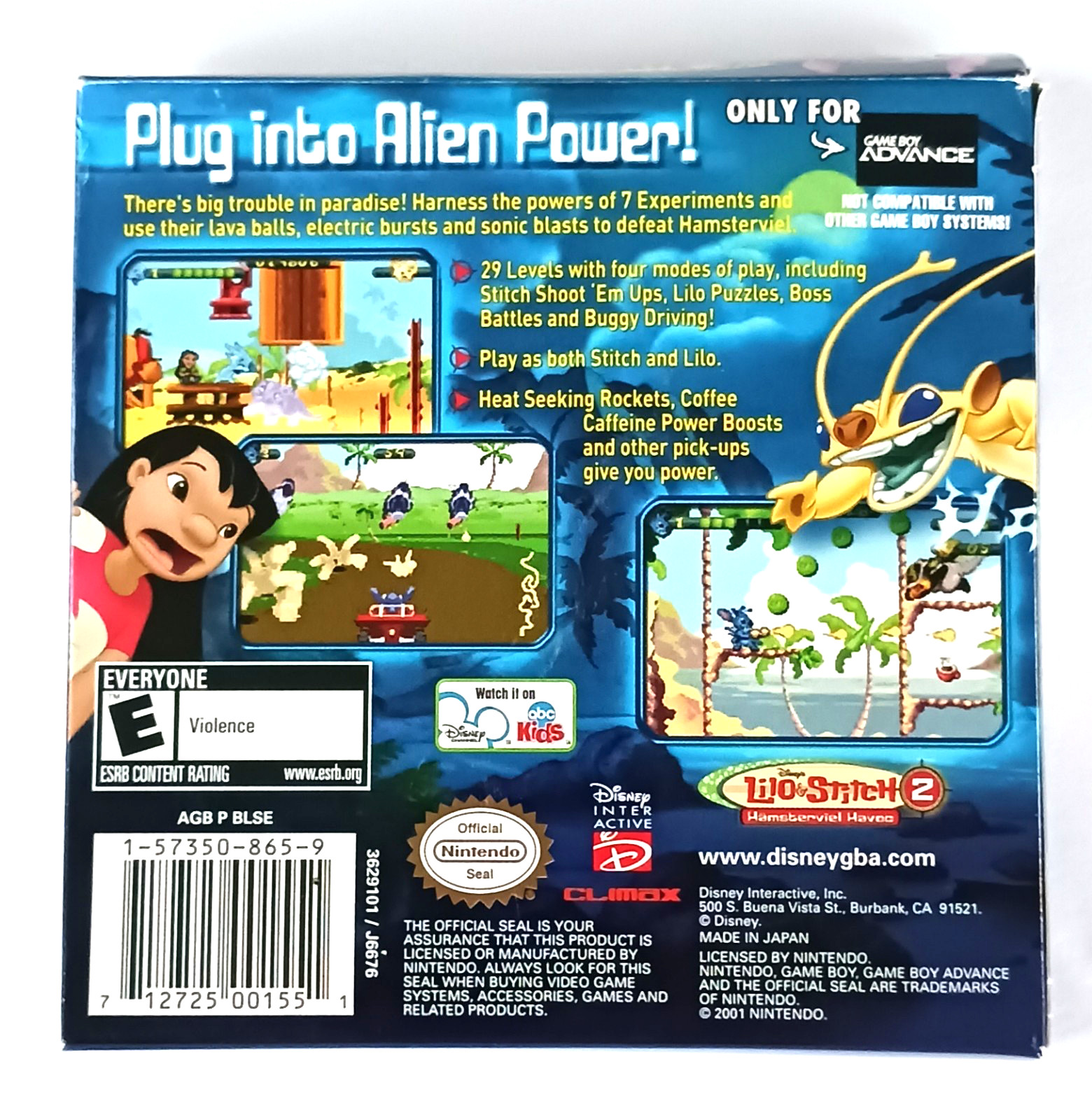 Lilo & Stitch 2 Hamsterviel Havoc Gameboy Advance Video Game Disney GBA
