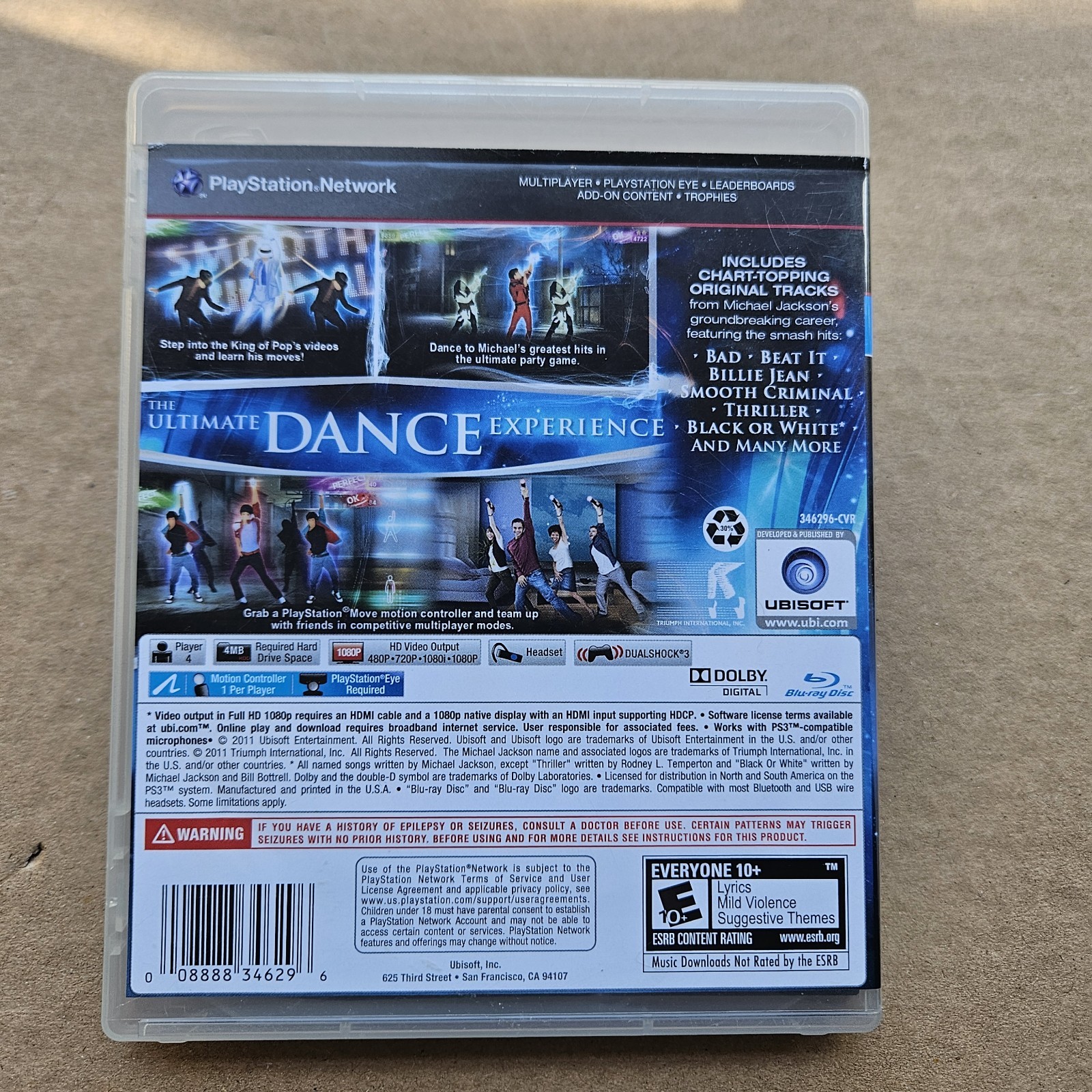 Michael Jackson: The Experience PS3 PlayStation 3 w/ Manual & Super Clean Disc