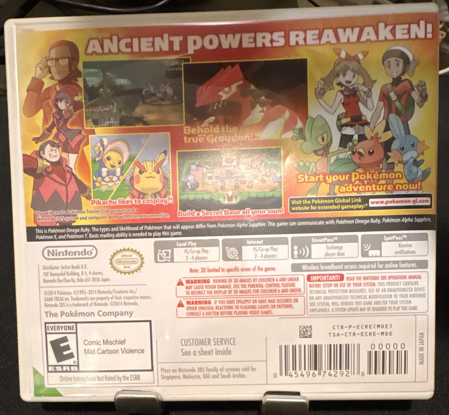 Nintendo Pokémon Omega Ruby (3DS) Cartridge w/ Case & Manual, RPG, 2014 — TESTED