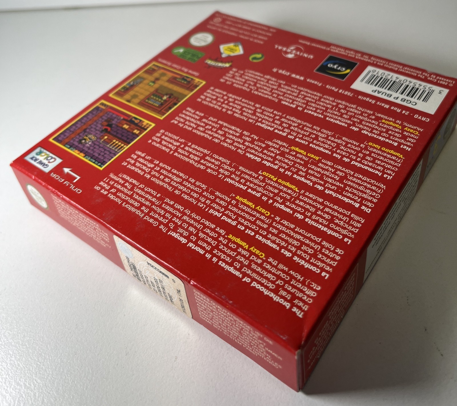 UNIVERSAL MONSTERS DRACULA CRAZY VAMPIRE NINTENDO GBC NEW PAL 2001