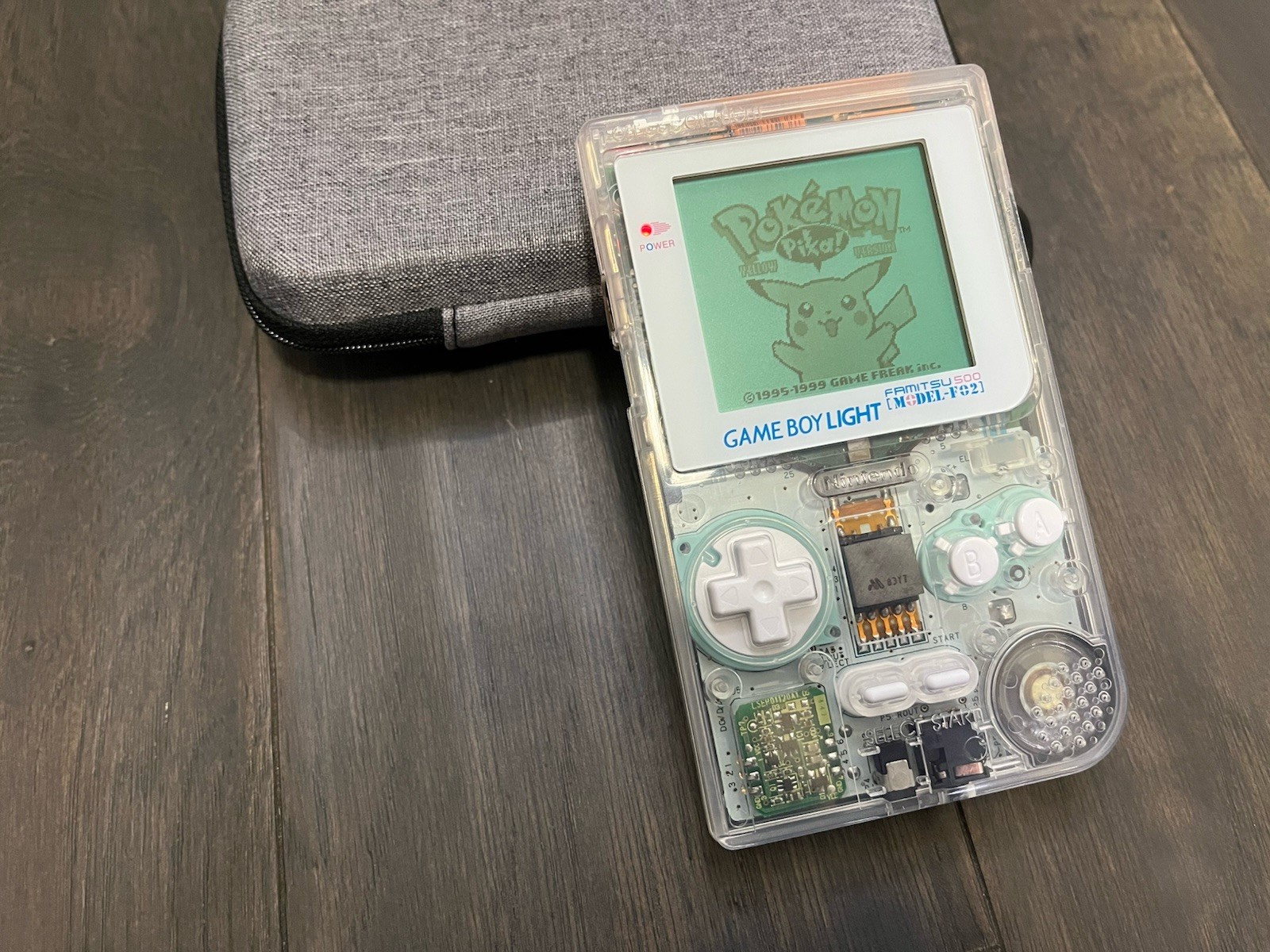 Nintendo Game Boy Light GBL – Clear White W/ New Shell & Glass Lens **Famitsu
