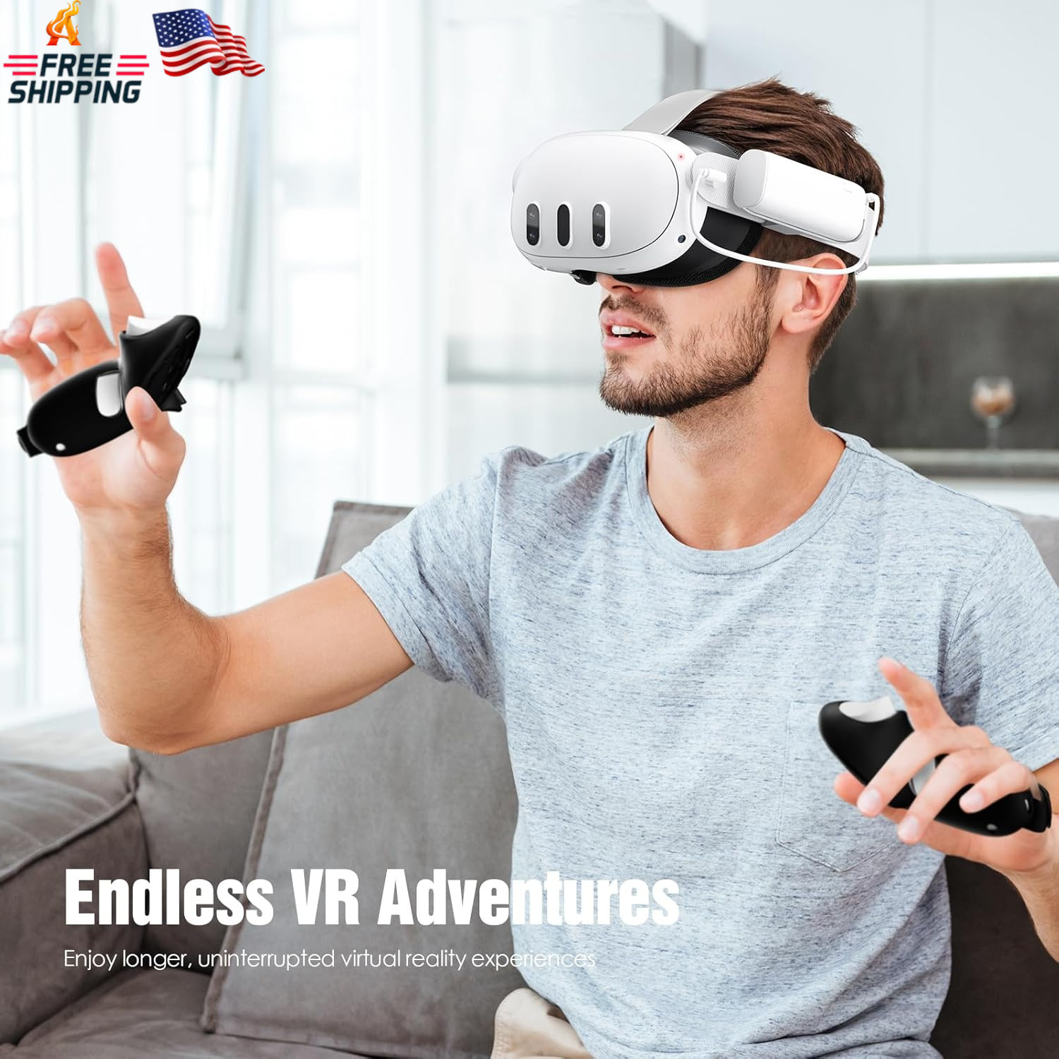 SUPERUS Battery Pack for Meta Quest 3/3S & Oculus Quest 2, 5000Mah, PD20W Fast C