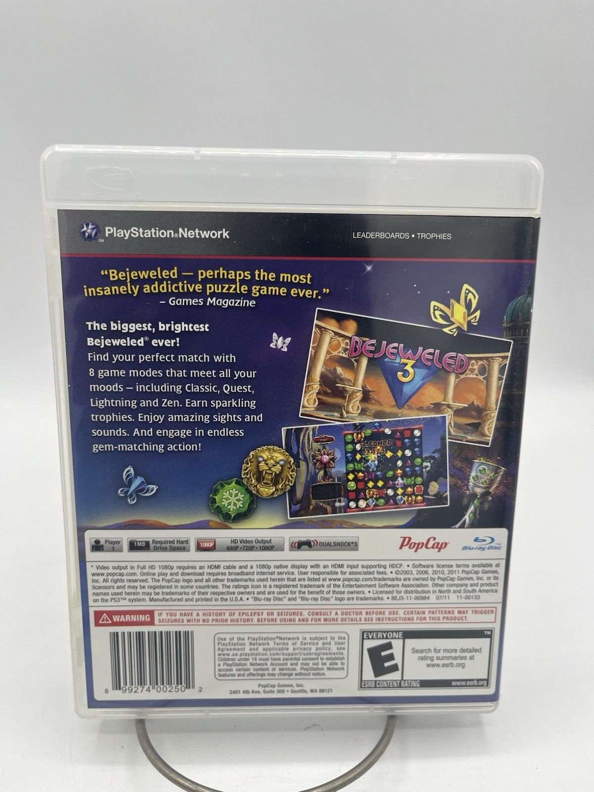 Bejeweled 3 (Sony PlayStation 3, 2011) CIB Complete