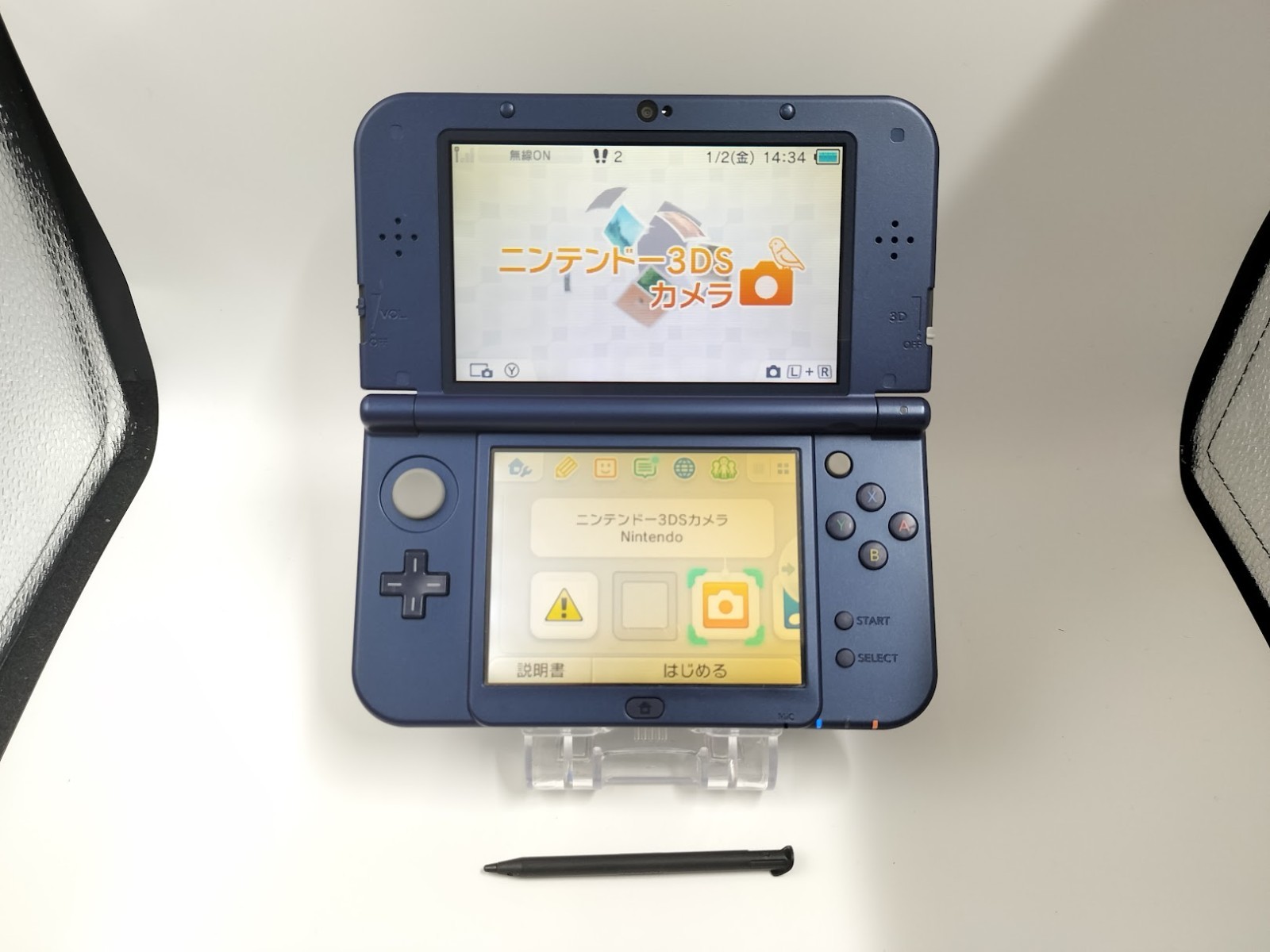 B498 Nintendo new 3DS LL XL console Metallic Blue w/adapter fx