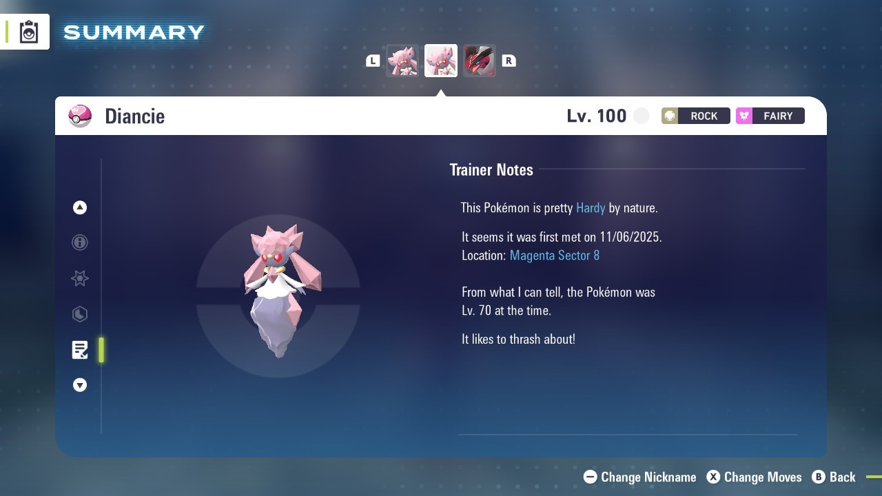 Pokemon Legends ZA 💥 6IV Normal Mythical Diancie💥Fast 🚀Adamant Stat Nature