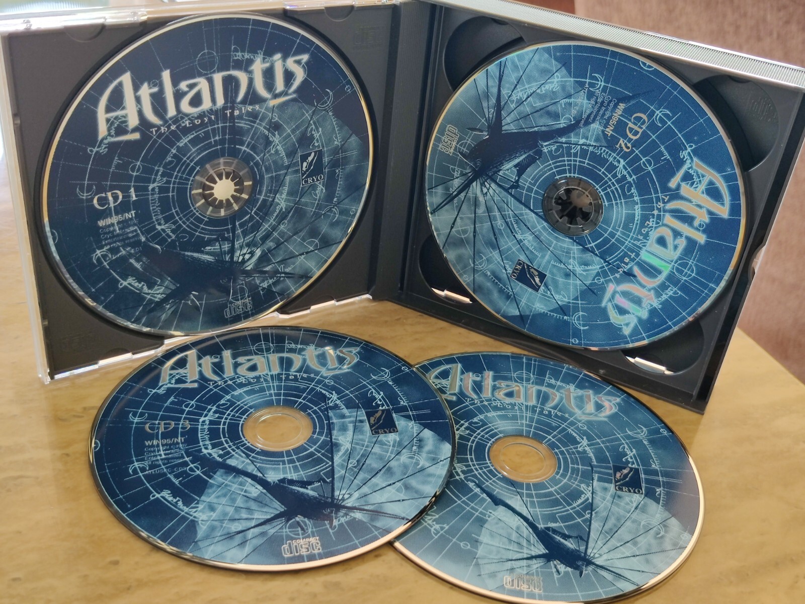 Atlantis: The Lost Tales PC Video Game By CRYO Interaction, 1997, 4 Disc Set