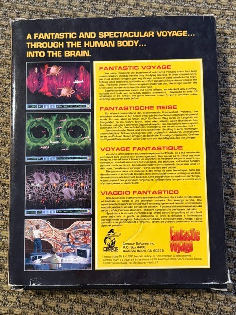 FANTASTIC VOYAGE AMIGA GAME W/ BOX + PAPERS CLASSIC COMPUTER SEE PICS