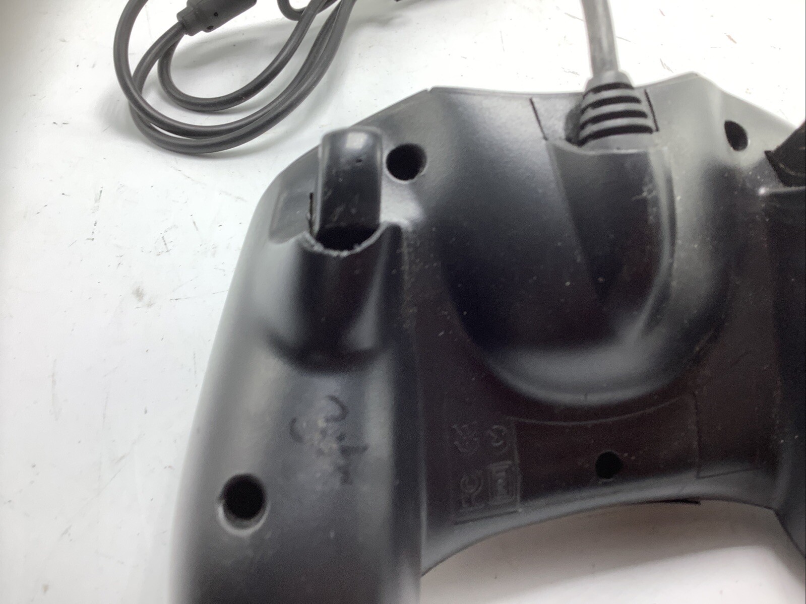 Microsoft Xbox Controller S X08-69873 Black TESTED NO BREAKAWAY CABLE -FREE SHIP