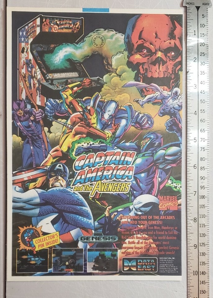 Captain America And The Avengers Sega RARE Print Advertisement