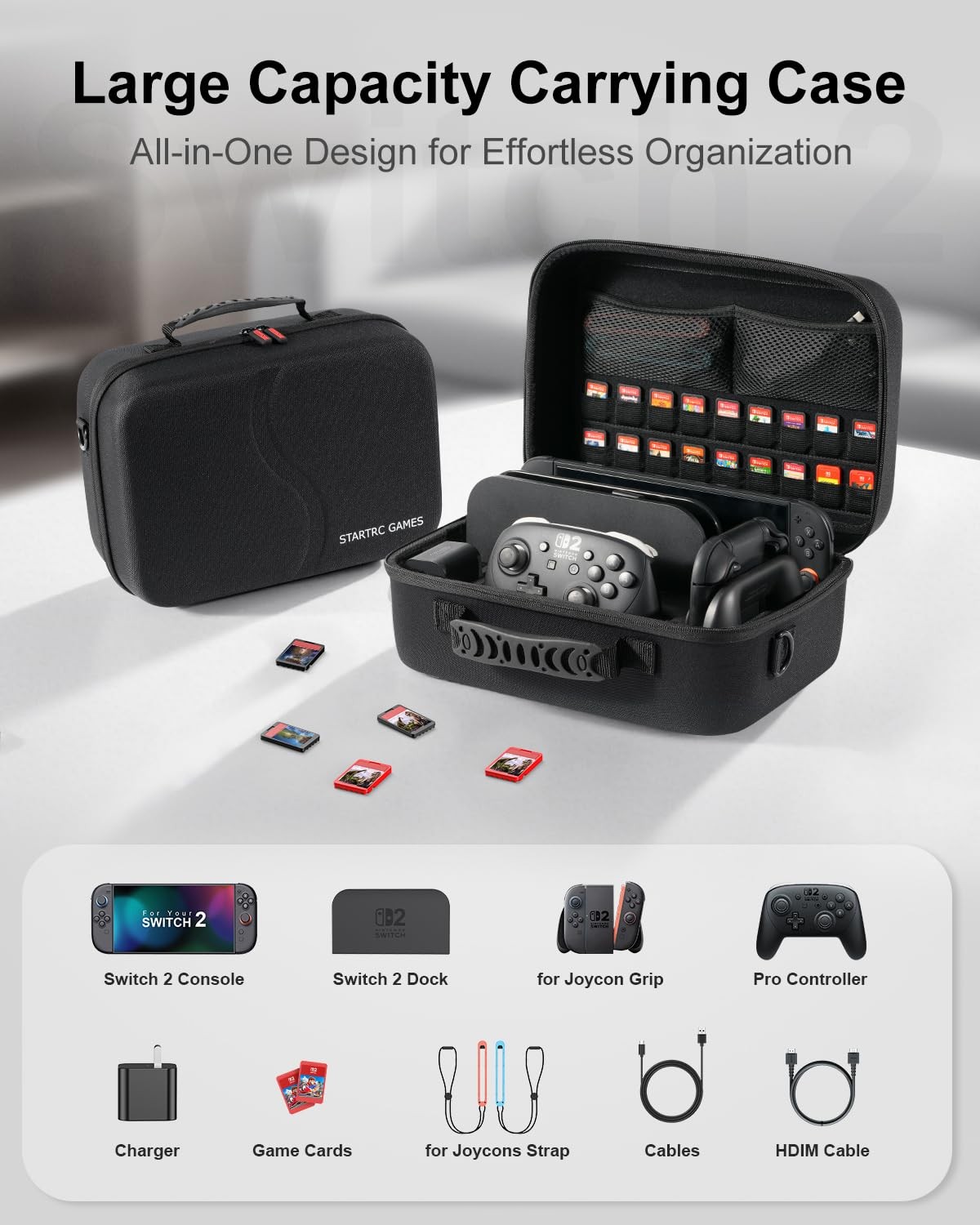 Carrying Case Hard Shell Travel Carry Bag for Nintendo Switch 2 All in One Case