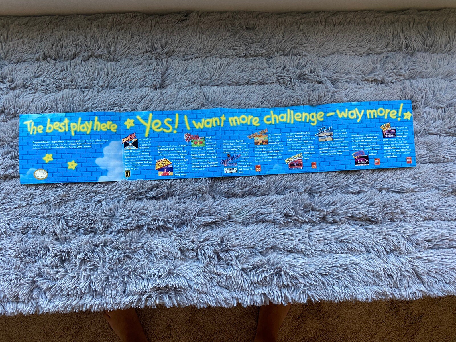 Yes! Brick Wall Nintendo Power SNES Fold-out INSERT ONLY Authentic Nintendo