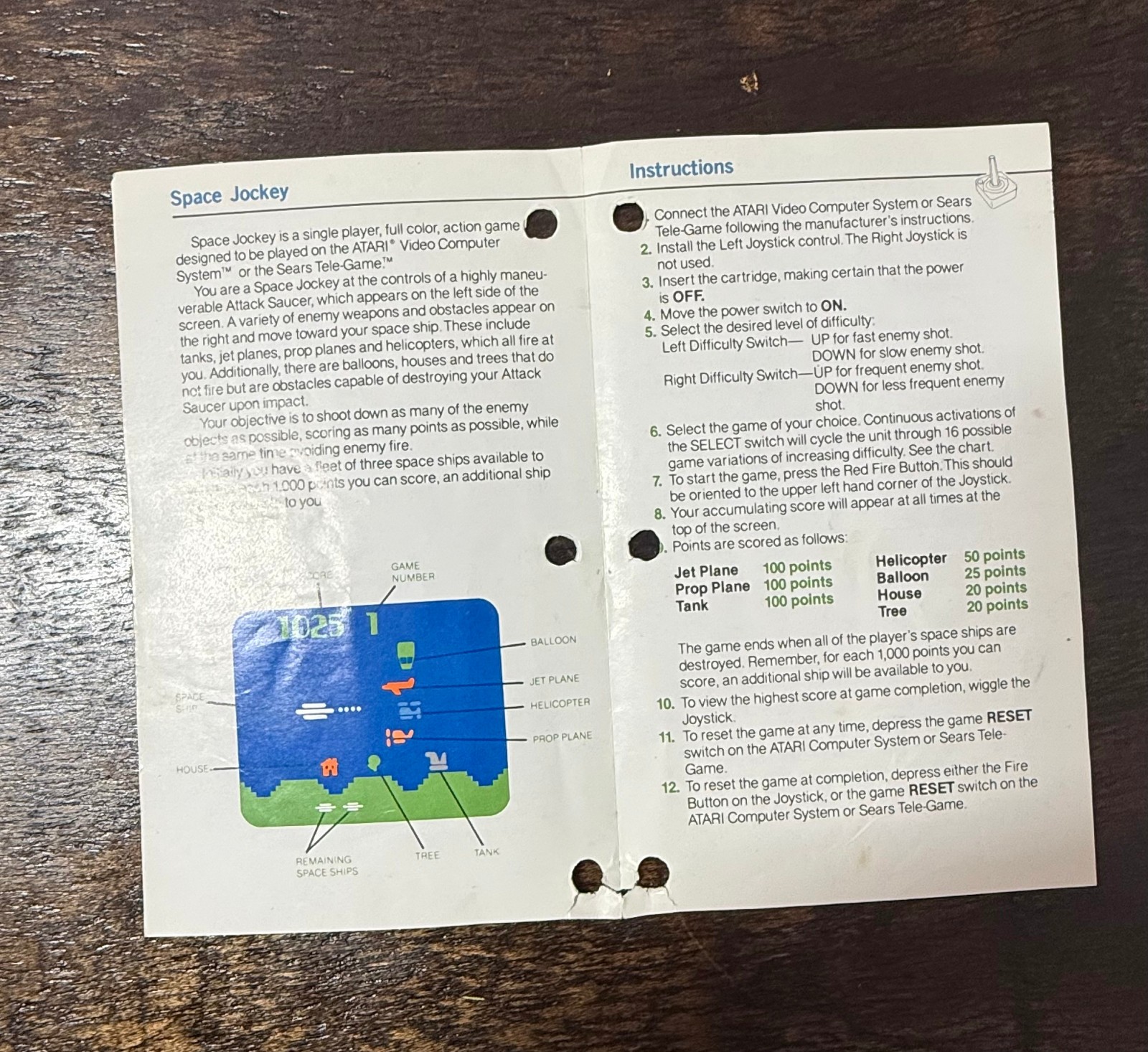 Atari 2600 – Space Jockey – 1982 Vidtec Video Game Cartridge & Manual