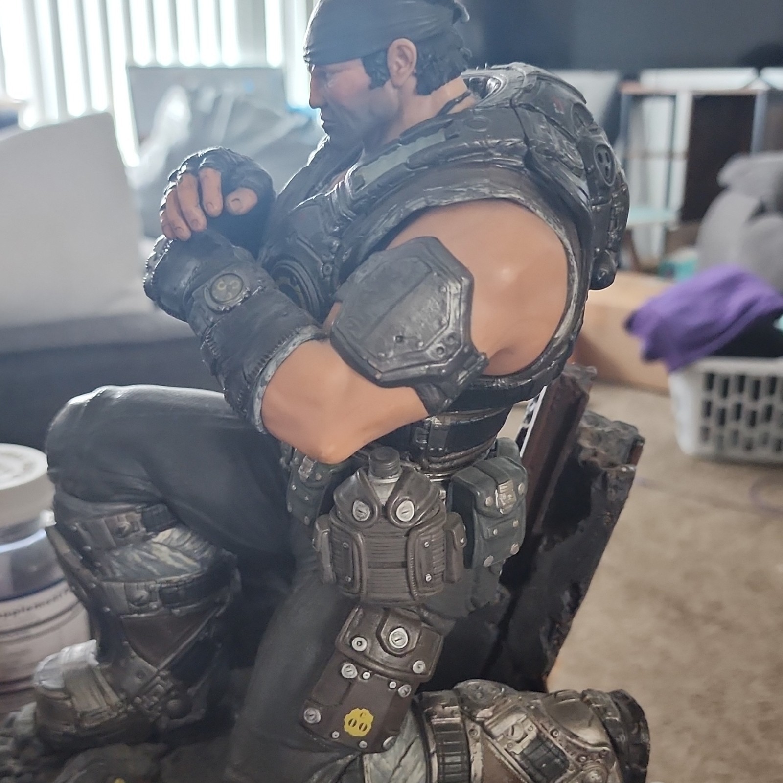 Marcus Fenix Gears of War Painted Statue Figurine w/ Base Included