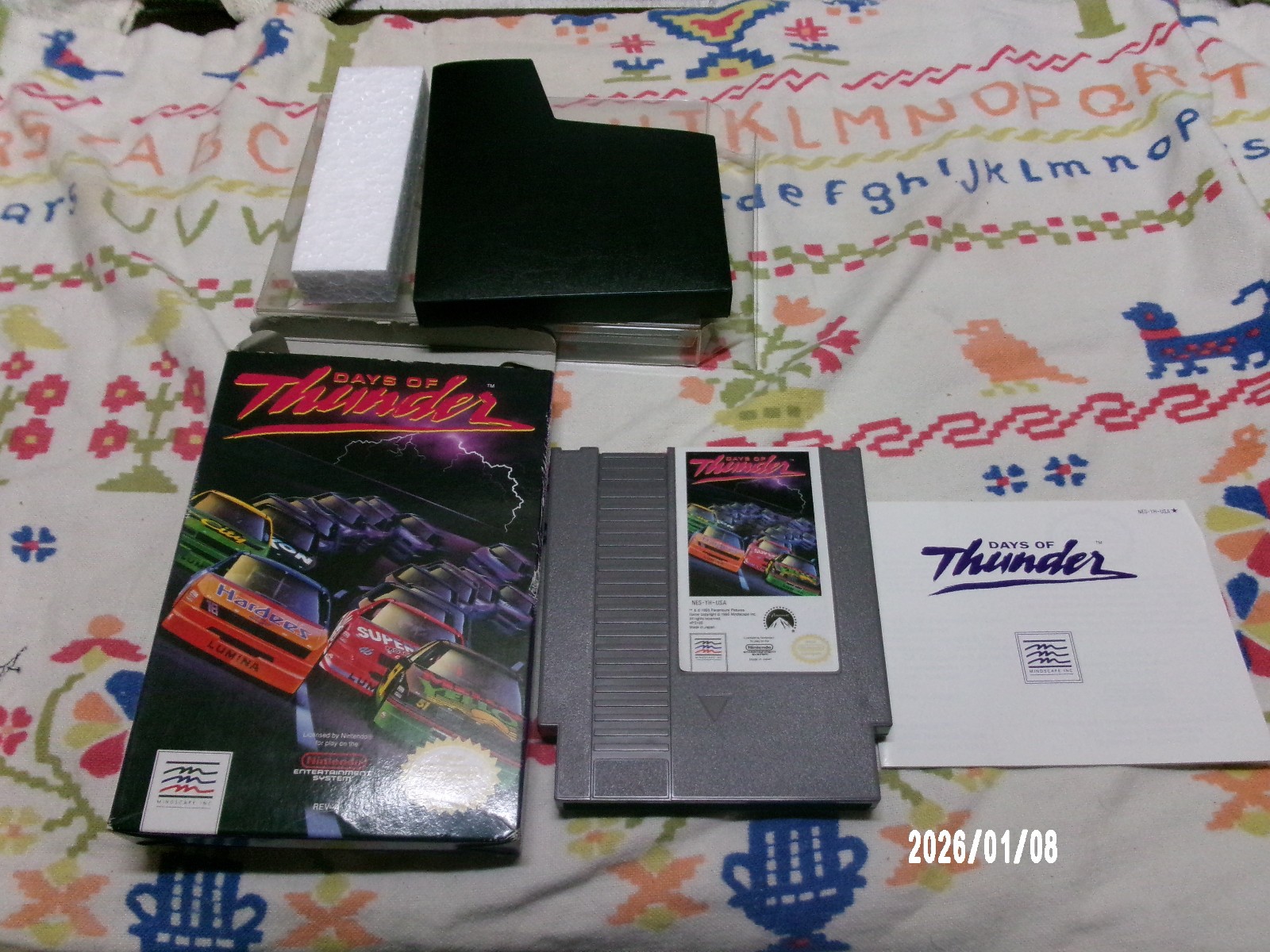 #761 Oval Seal Days of Thunder complete in box nintendo nes factory nr-MINT