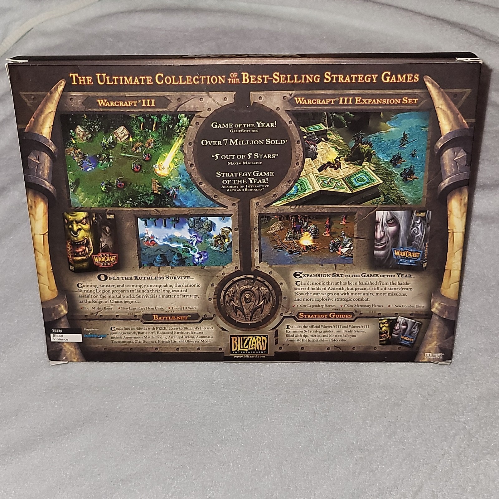 MINT Blizzard WarCraft III: Battle Chest – PC NTSC-U/C Manuals Expansion Pack